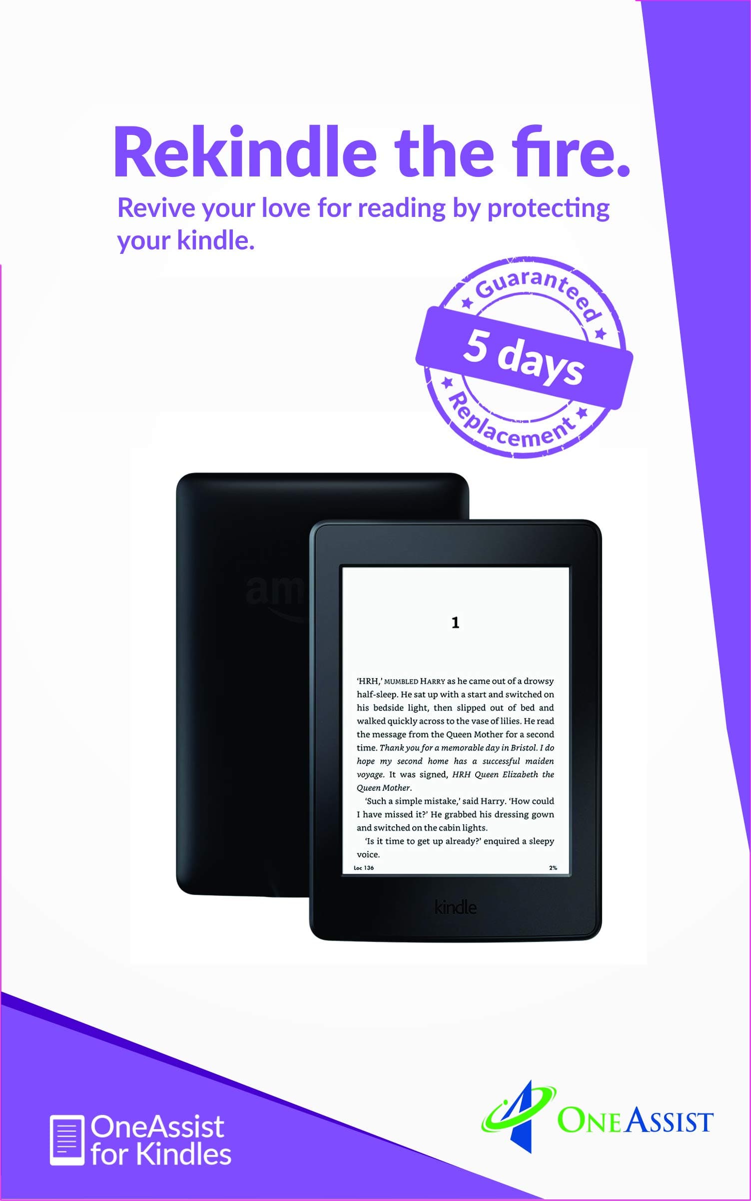 OneAssist 2 Year Total Protection Plan for Kindle Oasis (9th & 10th Gen) - Email Delivery in 2 hours- 5 Days Replacement Guarantee