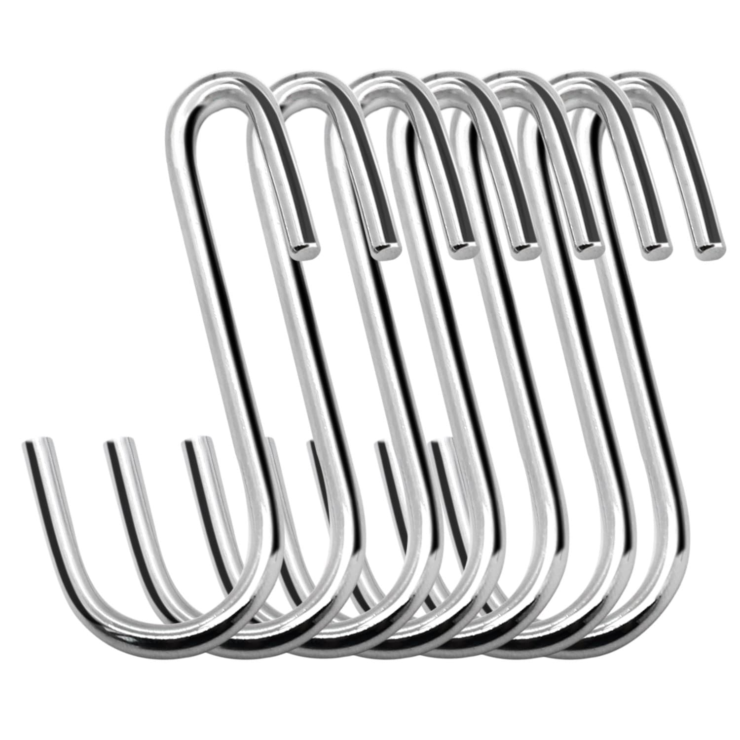 30 Pack 2.4 inches Heavy Duty S Hooks for Hanging, Pan Pot Holder Wire Shelves Rack Hooks for Hanging, S Shaped Hanger Metal Hooks for Kitchen Pots Utensils Jeans Clothes Bags Hats Towels Plants
