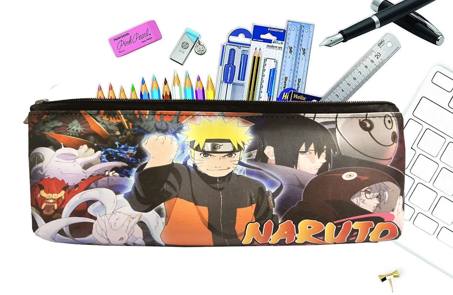 JIADA Naruto Theme Pencil Stationery Pouch - 1 Pcs, MULTI, L, Utility Pouch, MULTI, L, Utility Pouch