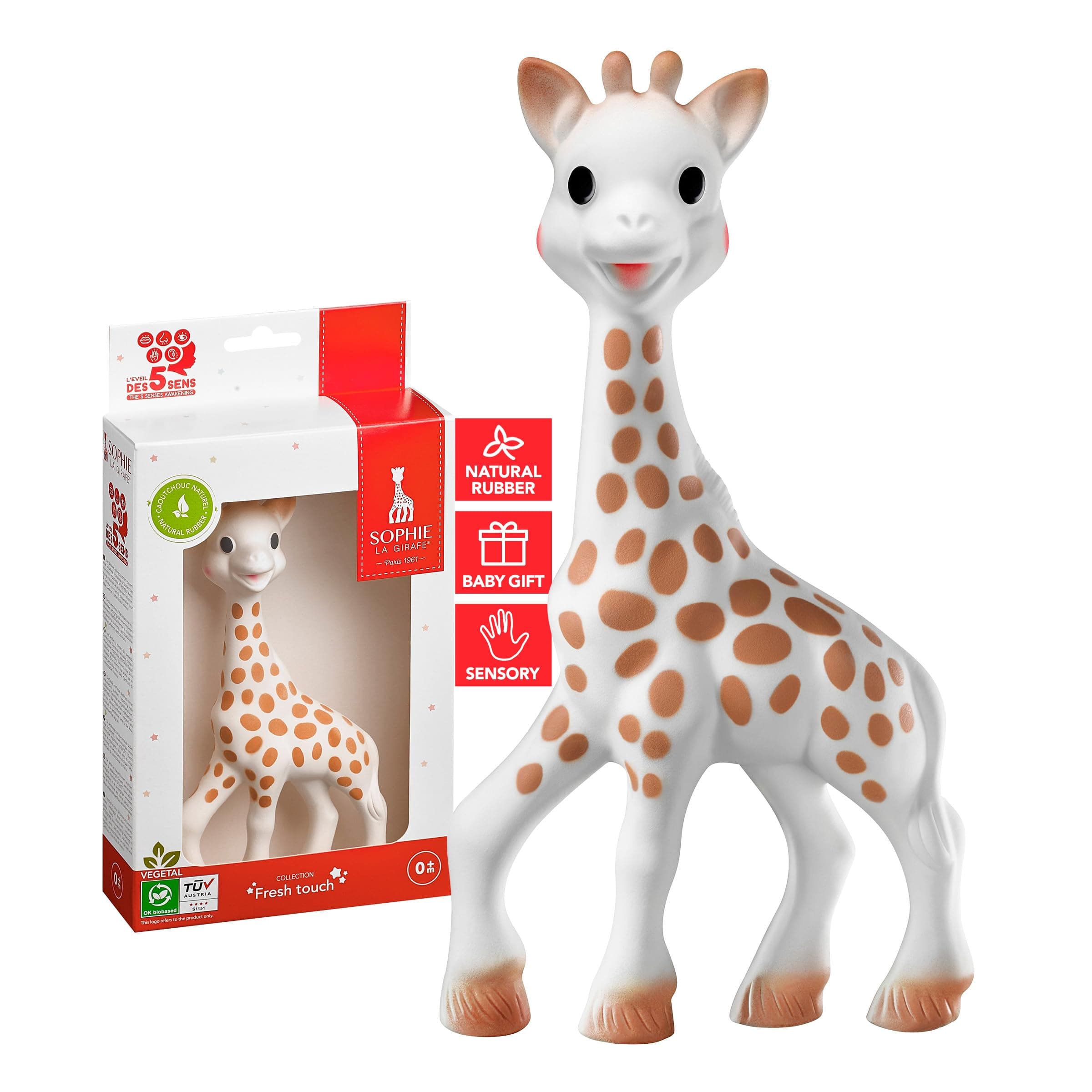 Sophie la girafe, Fresh Touch | Born in Paris | Since 1961 | Natural Rubber | Designed for Teething Babies | Awaken All 5 Senses | Easy to Clean
