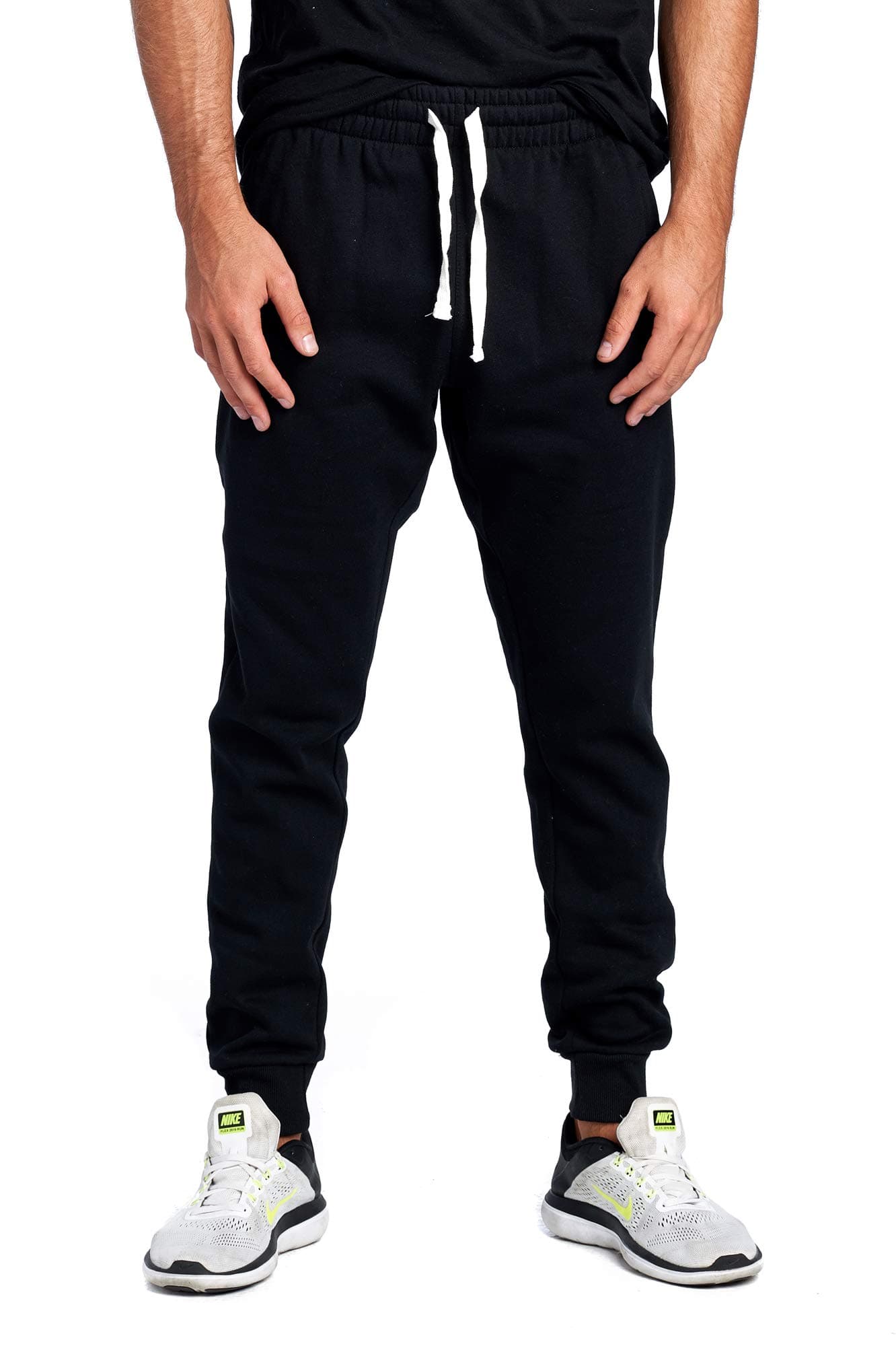 PROGO USAMen's Joggers Sweatpants Basic Fleece Marled Jogger Pant Elastic Waist