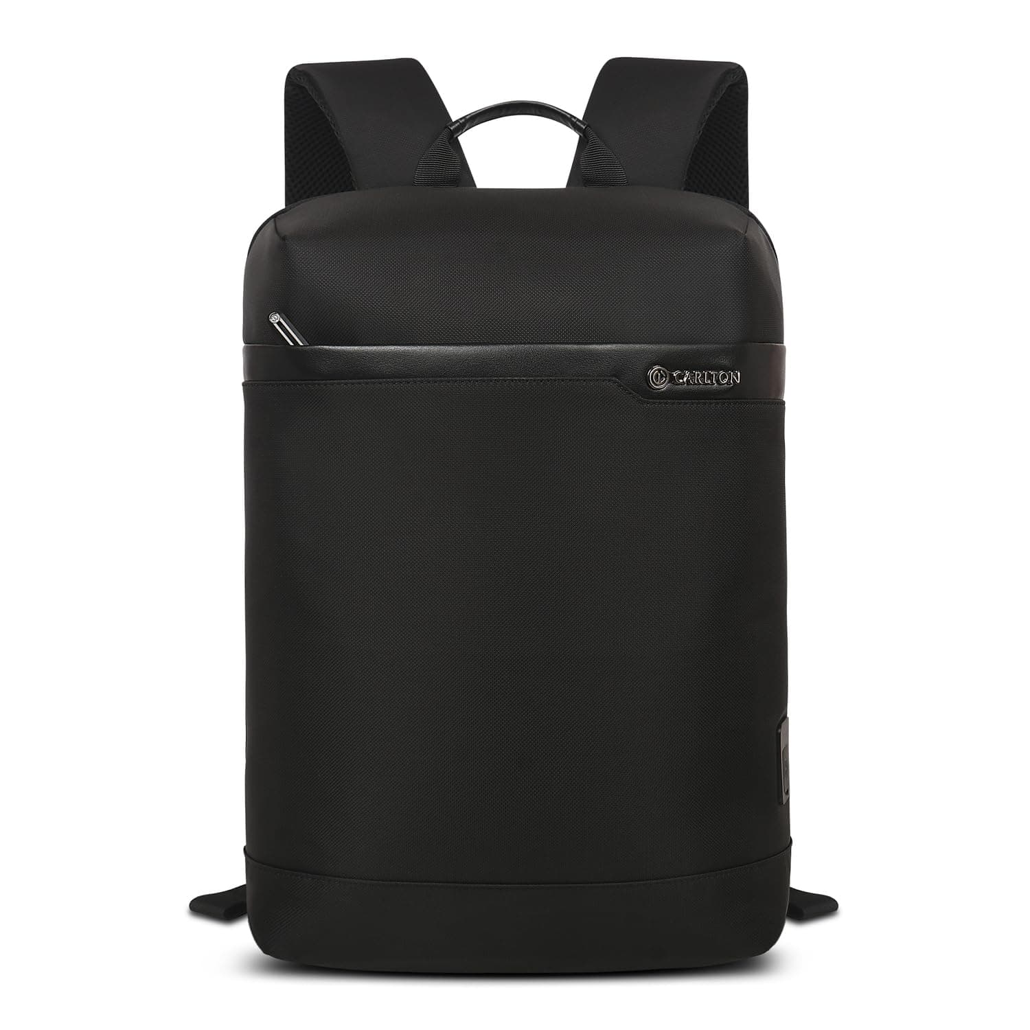 CARLTON Laptop Backpack with Front Access Pocket, Trolley Sleeve, Flush USB Port & Water Resistant Fabric | Ferrous Black | Bradford