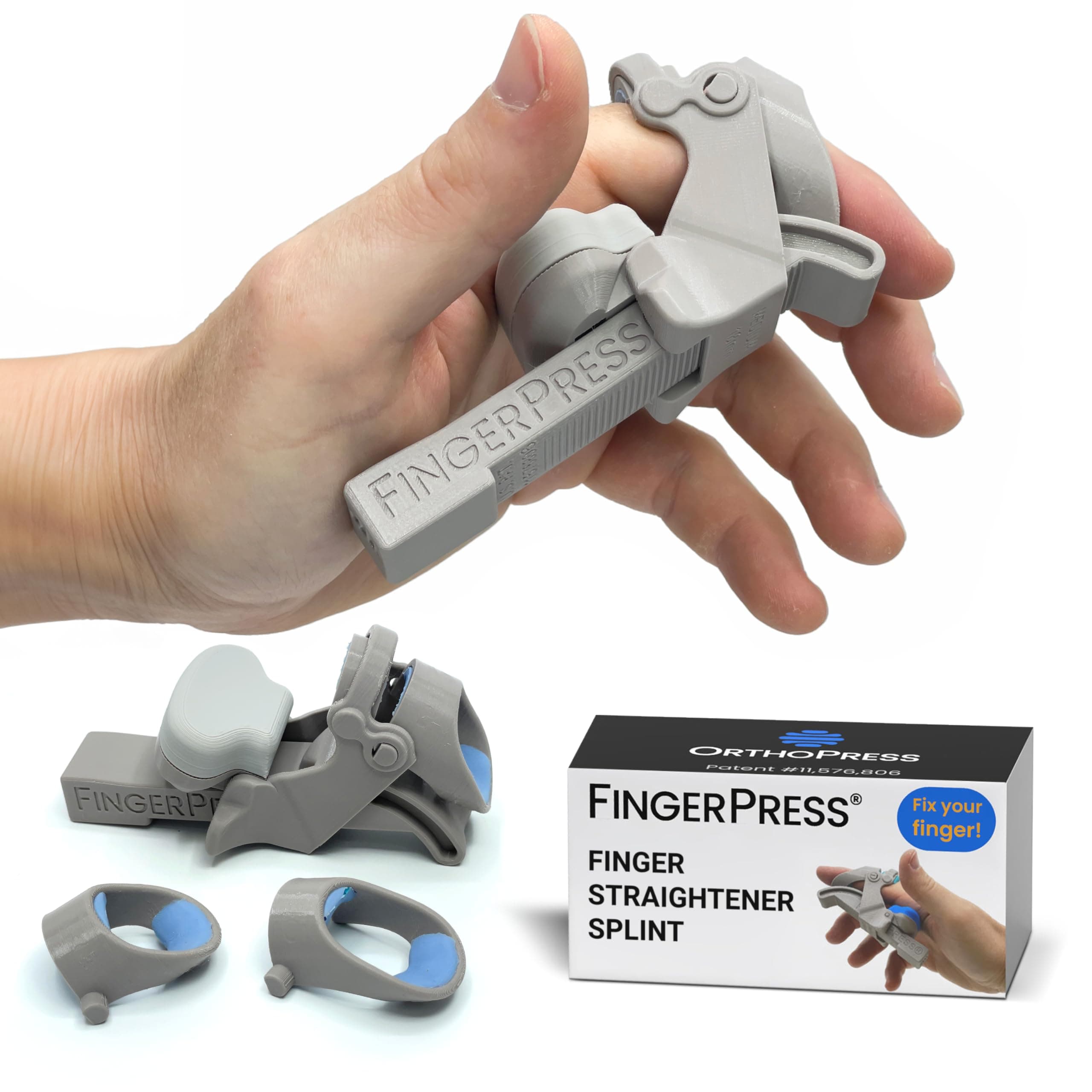FingerPress Static Progressive Finger Orthodontic Splint Correction Extension PIP Flexion Constriction Medium