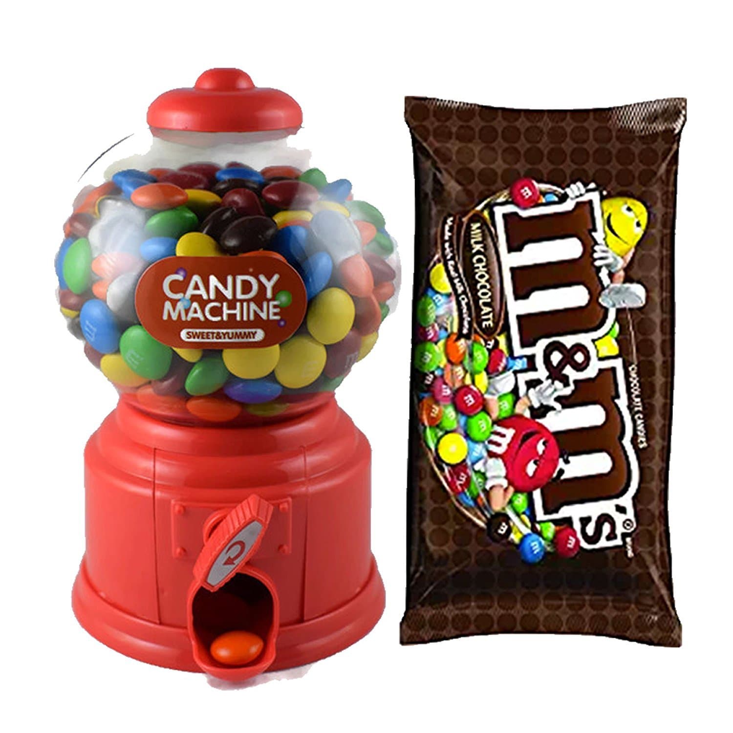 M&Ms Candy Dispenser With FREE 3.14oz Bag Of M&MS Milk Chocolate Candy Toy Banks And Kid Gifts