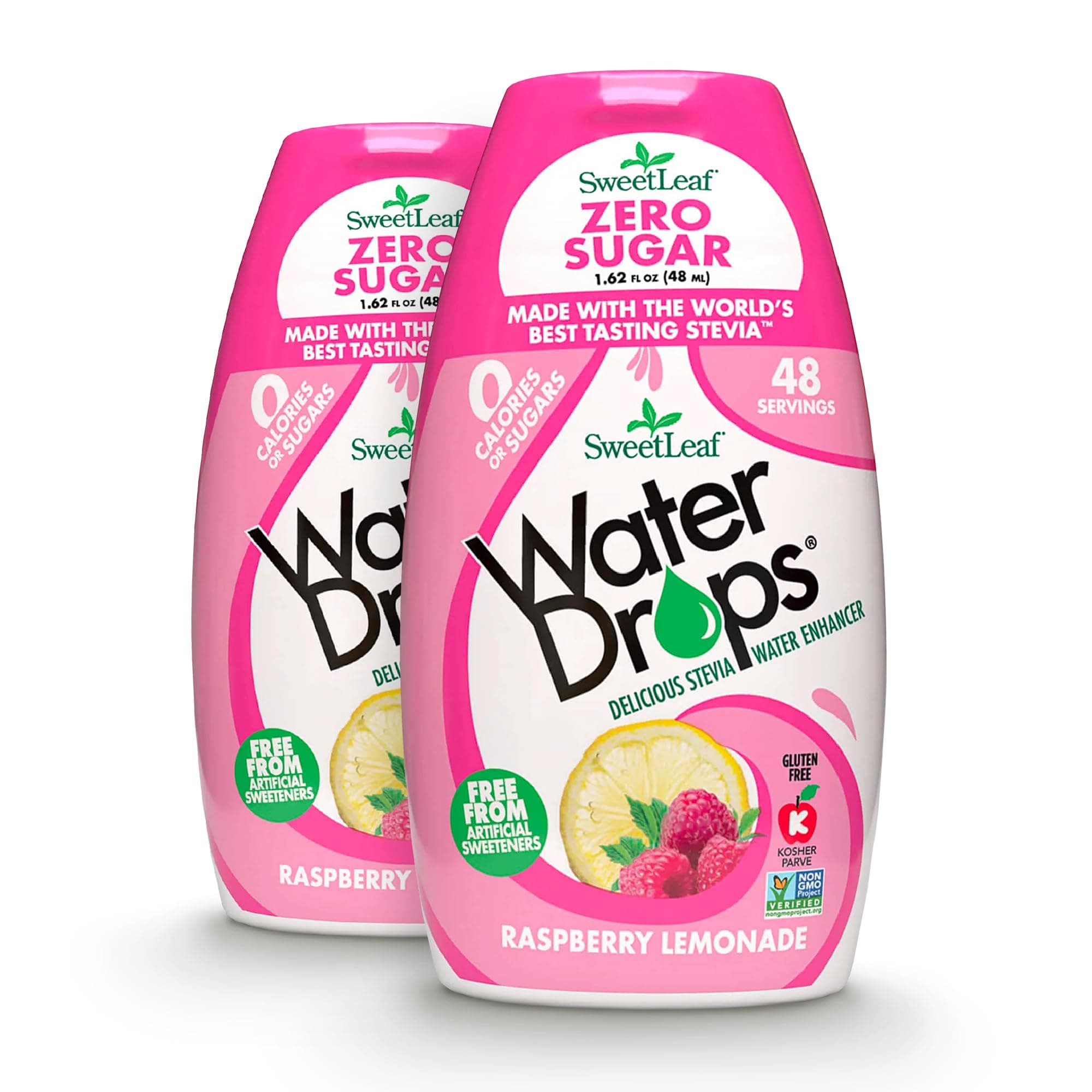 Water Drops, Raspberry Lemonade – Sugar-Free Water Enhancer Drops, Stevia & Monk Fruit Sweetener Water Flavoring, 1.62 Fl Oz (Pack of 2)