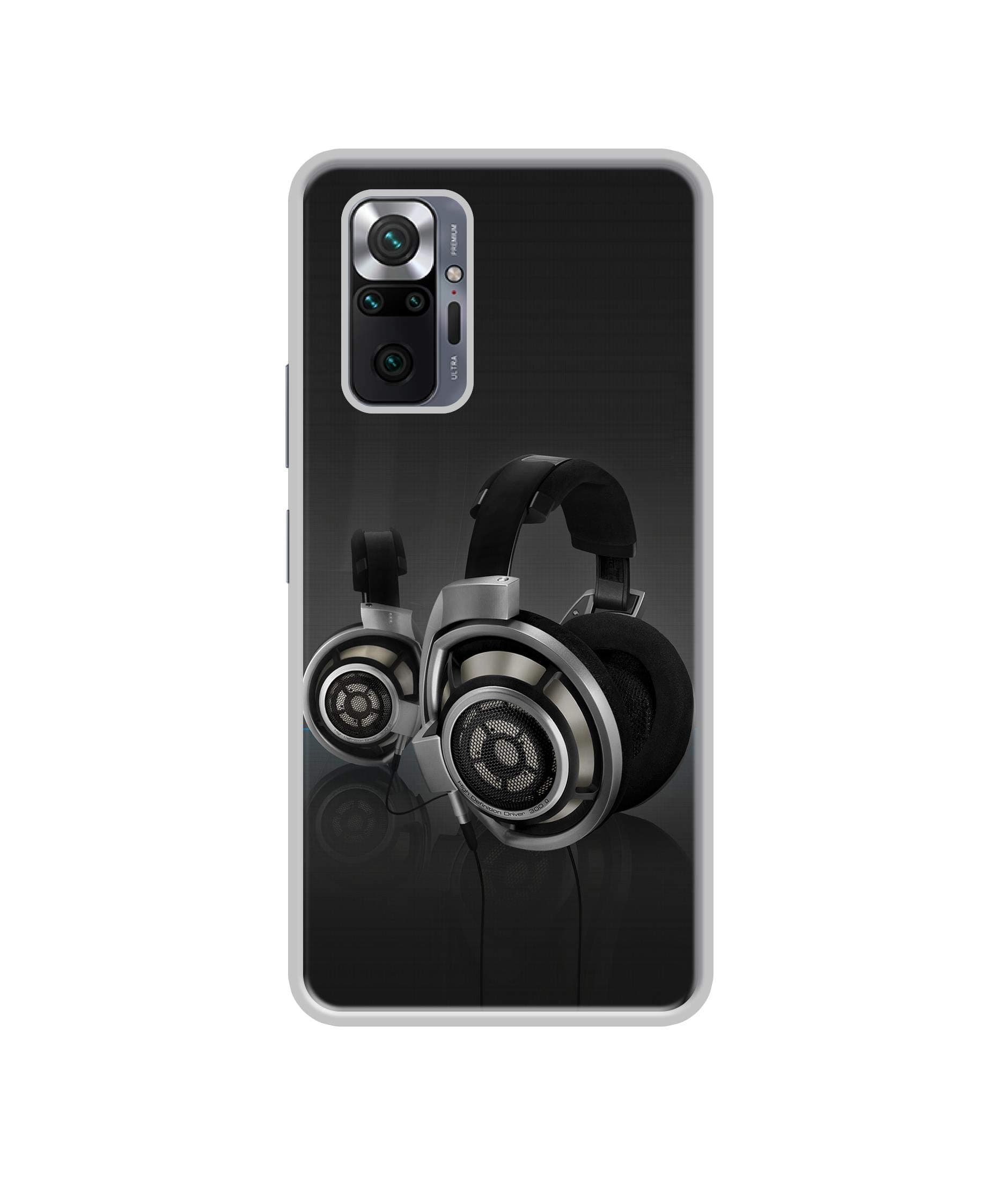 Casotec Head Phone Design Printed Silicon Soft TPU Back Case Cover for Mi Redmi Note 10 Pro/Note 10 Pro Max