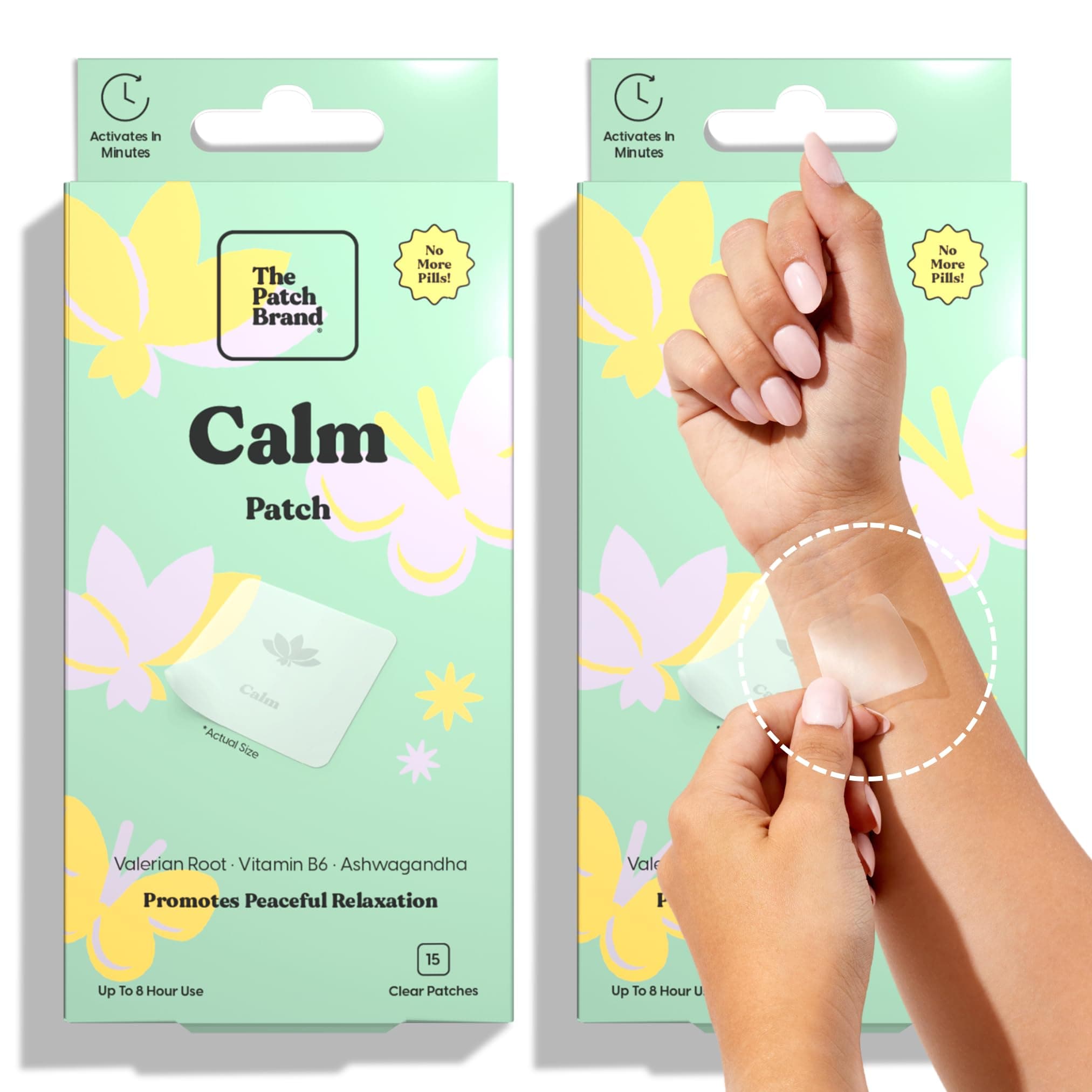 Stress Relief Patches | Supports Calm with B6 and Ashwagandha | All Natural Vitamins & Mineral Patch Plant Based and Cruelty Free Water Resistant Patches That Last All Day