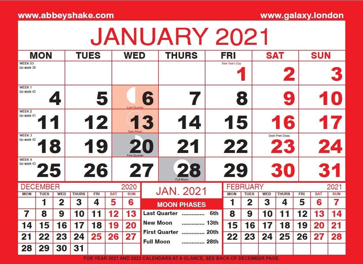2021 three 3 months to view black and red office home wall hanging calendar