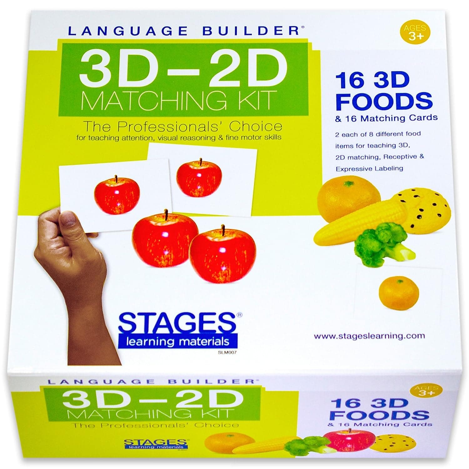 Stages Learning Language Builder 3D-2D Foods Matching Kit for Autism Education & Aba Therapy Flash Cards