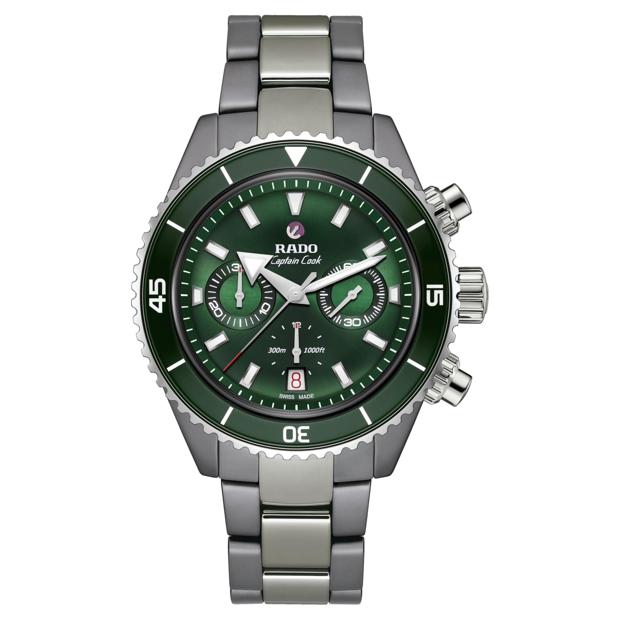 - Captain Cook-Mens-Swiss Automatic Watch-High Tech Ceramic-Sapphire Crystal -43mm