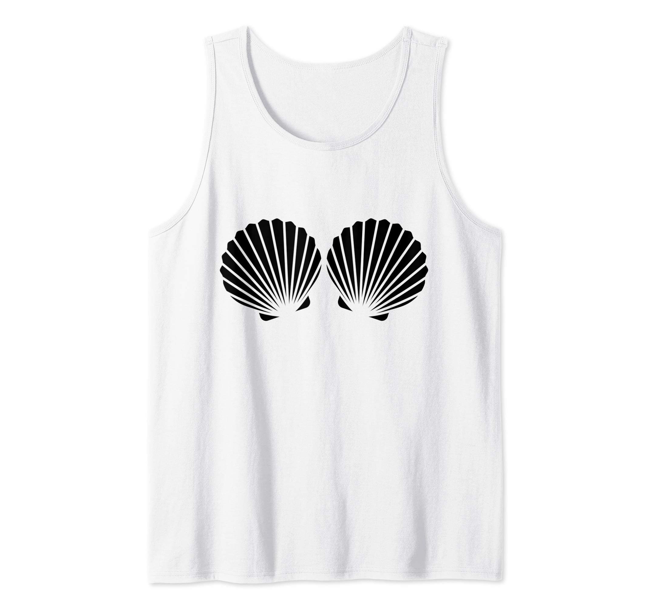 Black Shells Mermaid Bra Costume Tank Top
