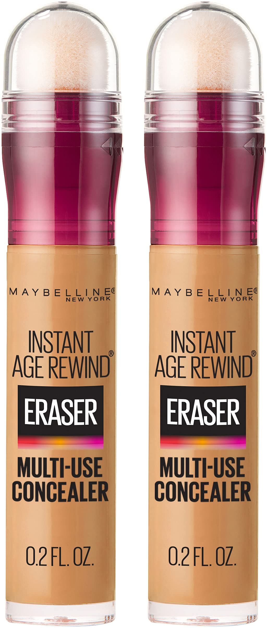 Maybelline Instant Age Rewind Eraser Dark Circles Treatment Multi-Use Concealer, Caramel, 0.2 Fl Oz (Pack of 2)