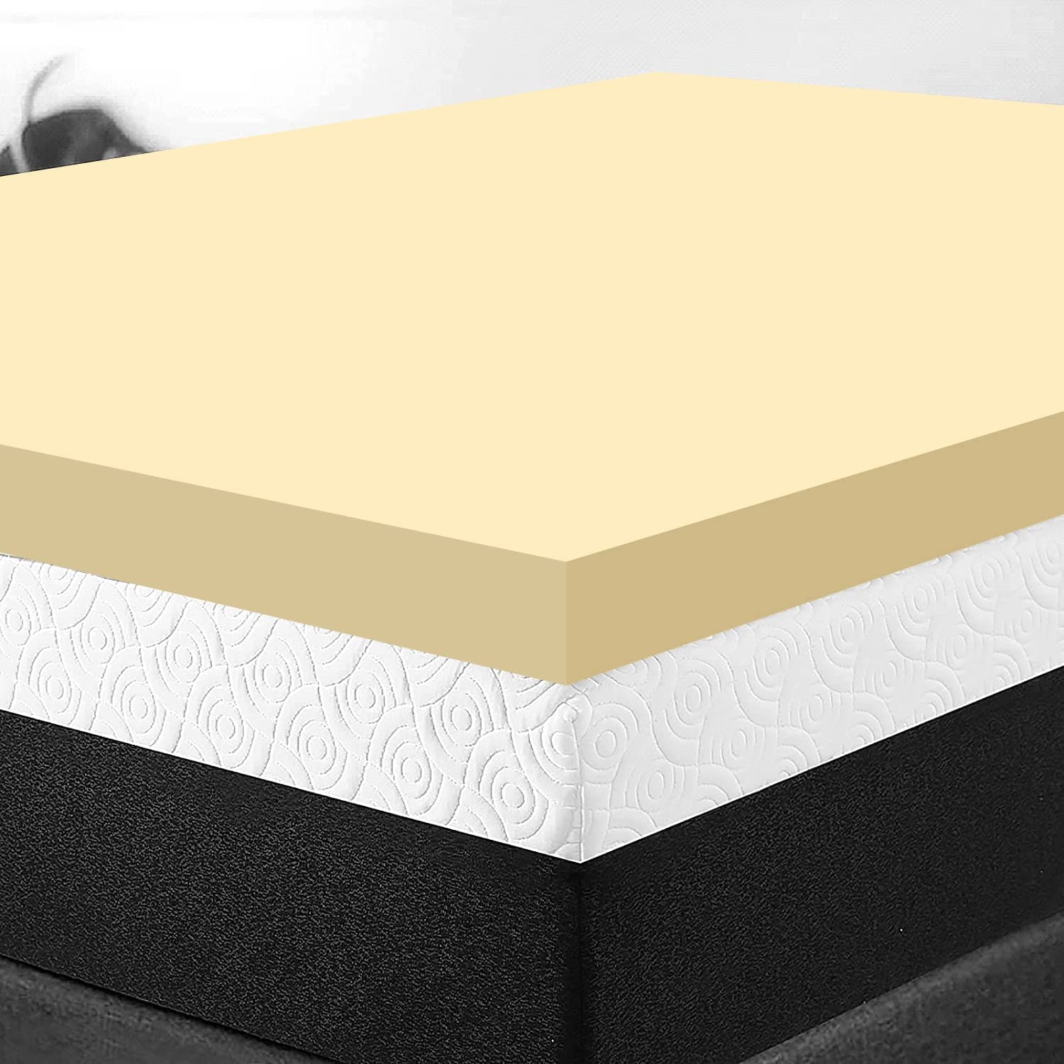 Orthopaedic Memory Foam Mattress Topper - Standard UK Sizes 1" 2" 3" 4", Various Thicknesses/Depths Available, Soft & Comfortable, Memory Foam Durable (2" Double, 190 x 137 x 5cm)