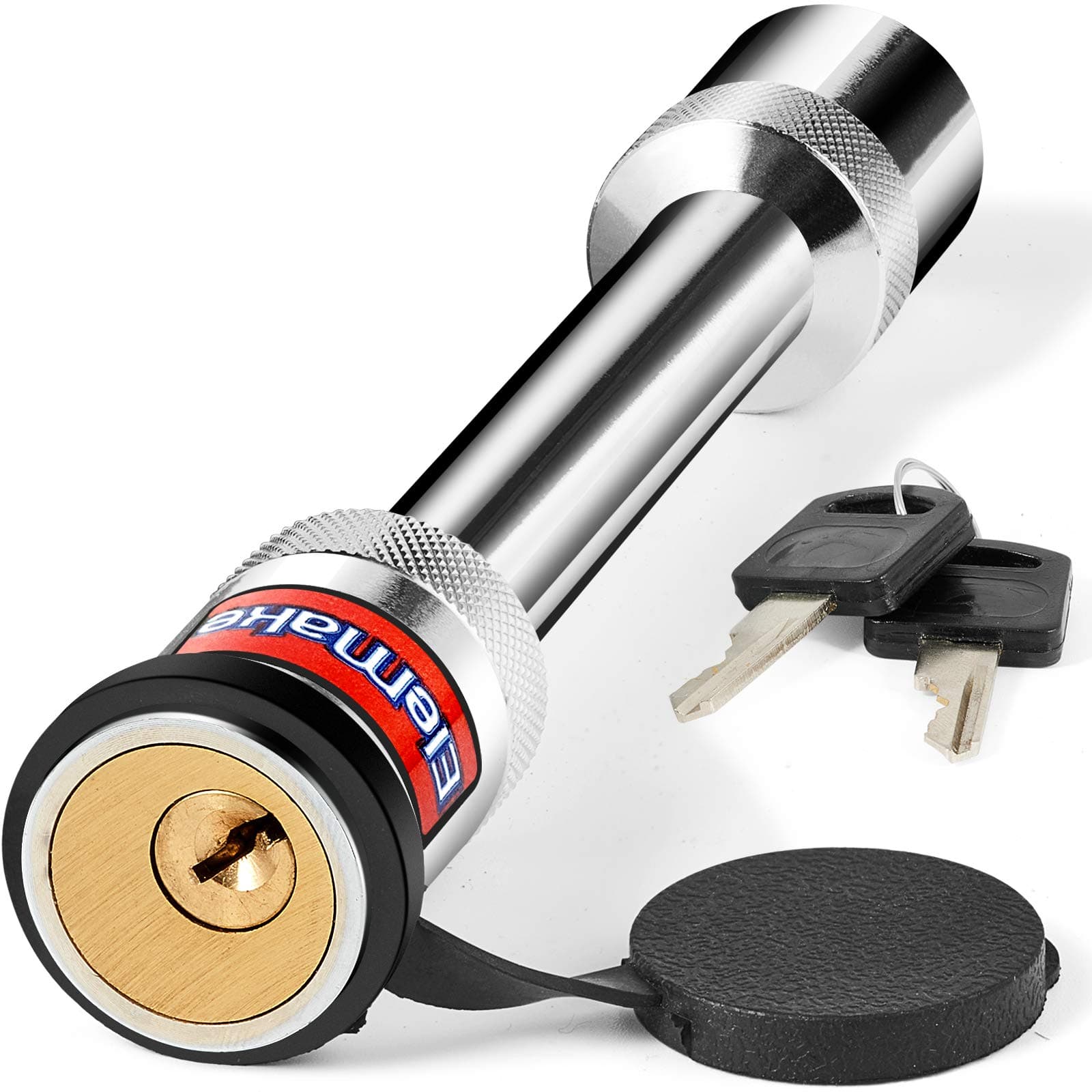 Bravex Trailer Hitch Lock 5/8" Chrome Hitch Pin for Class III, IV, V Hitches (3-1/2" Spans)