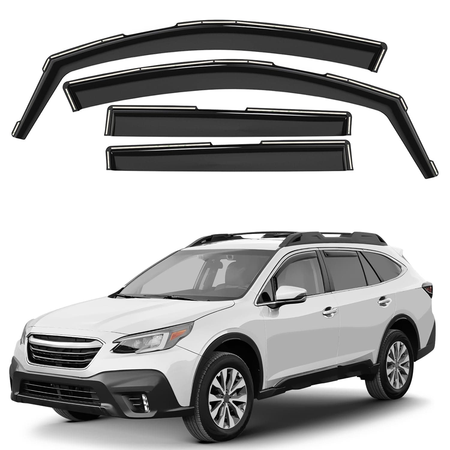 Window Deflectors Smoke Tinted in-Channel Side Window Vent Visor Deflectors Rain Guards Compatible with Outback 2020-2025 - 4pcs. GW0884