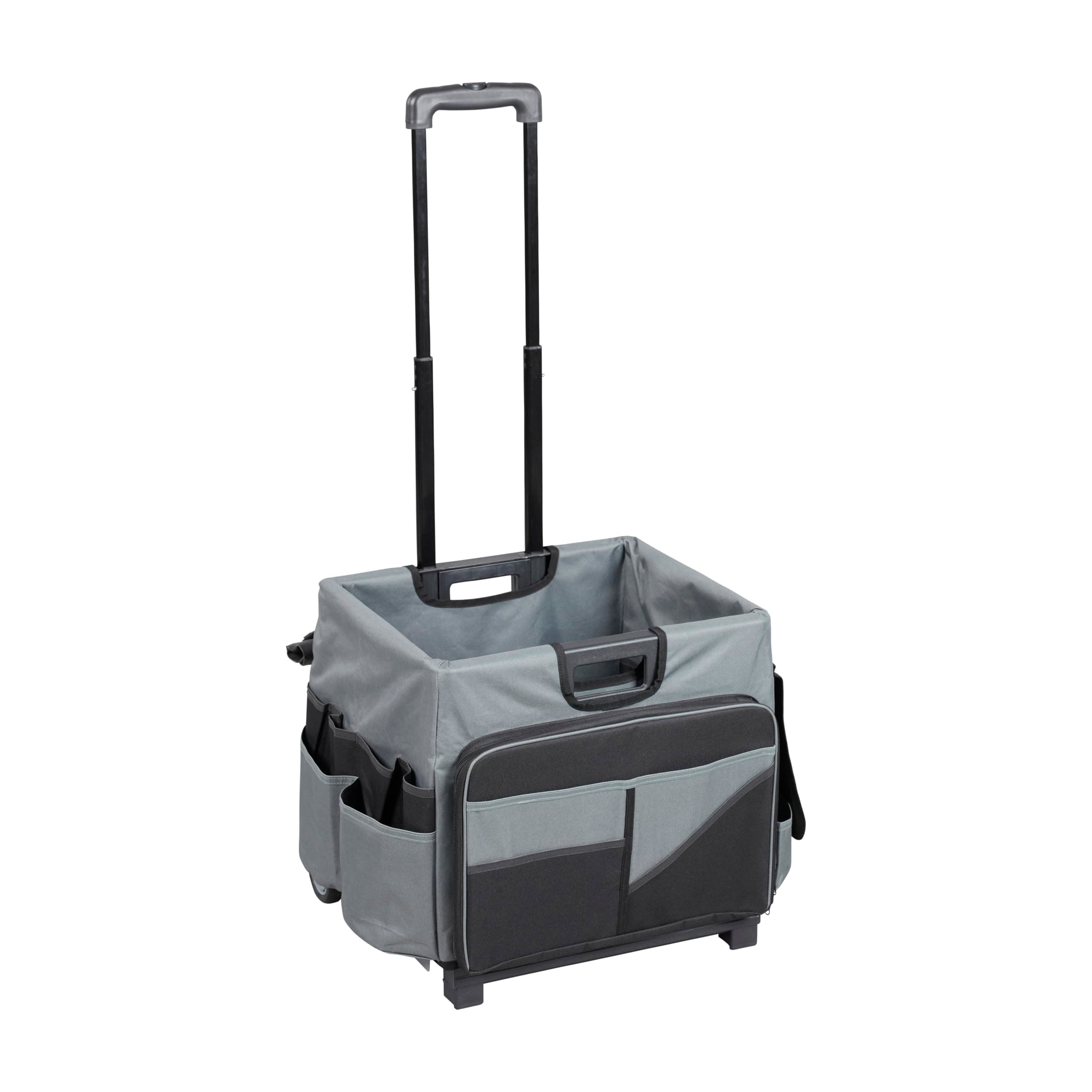 Universal Rolling Cart with Canvas Organizer Bag, Mobile Storage, Black/Grey