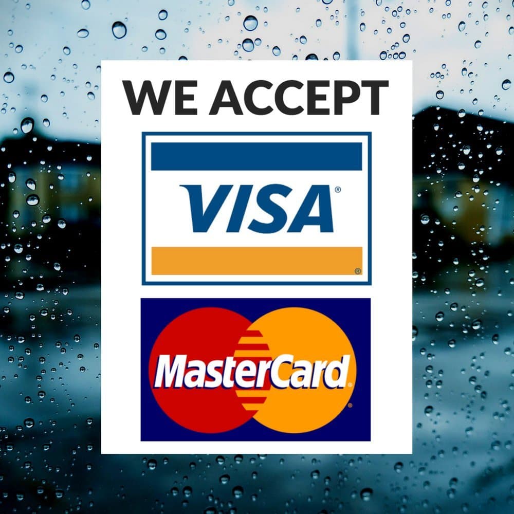 Visa & MasterCard Vinyl Sticker Decal - 2 PACK - We Accept - Visa & MasterCard - 4" x 5" Vinyl Decal For Window - Shop, Cafe, Office, Restaurant