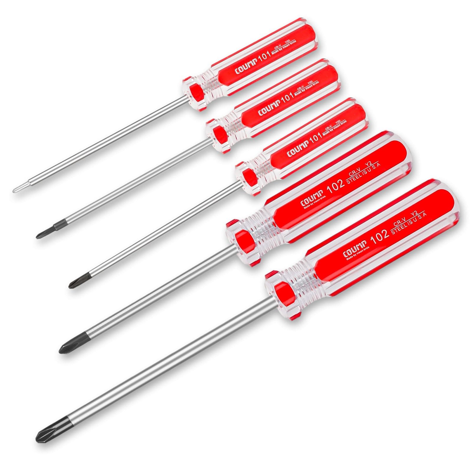 Triwing Screwdriver Set Magnetic Point Y Tip 5 Sizes 1.5mm 2mm 3mm 4mm 5mm, Magnetic Tri-wing Screwdriver Set with Plastic Handle