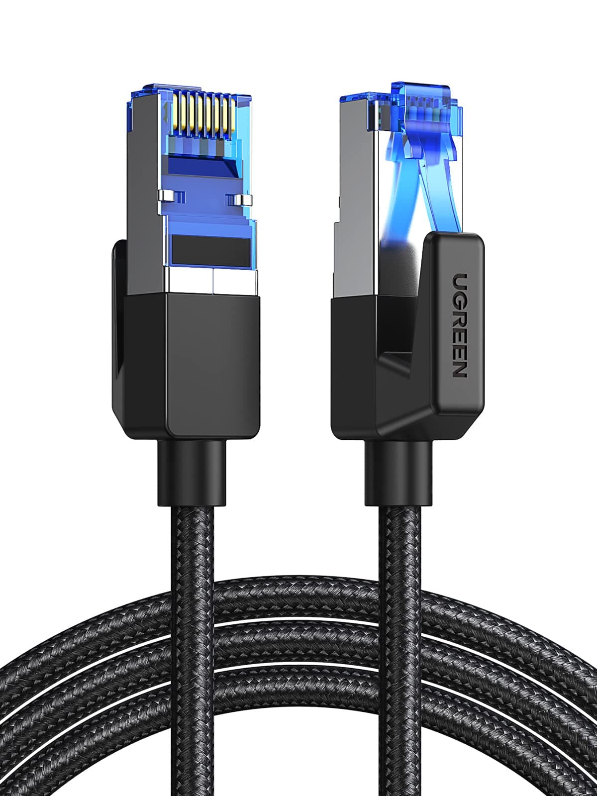 UGREEN Cat 8 Ethernet Cable 2M, 40Gbps High-Speed RJ45 Internet Cable, Braided Double Shielded Ethernet Wire, for office/home/gaming, Compatible with Gaming Switch, PS4, PS5, PC, Router, TV, Xbox