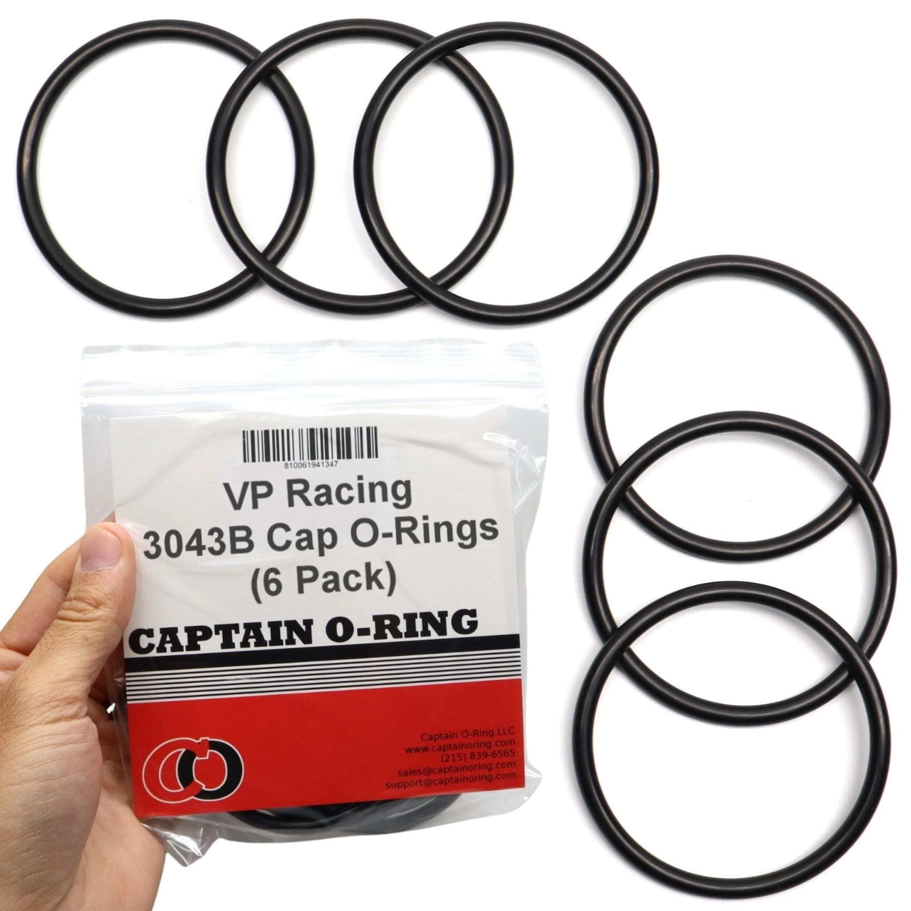 Replacement 3043B O-Rings for VP Racing Fuels 3042 Gas Can/Utility Jug Caps (6 Pack)