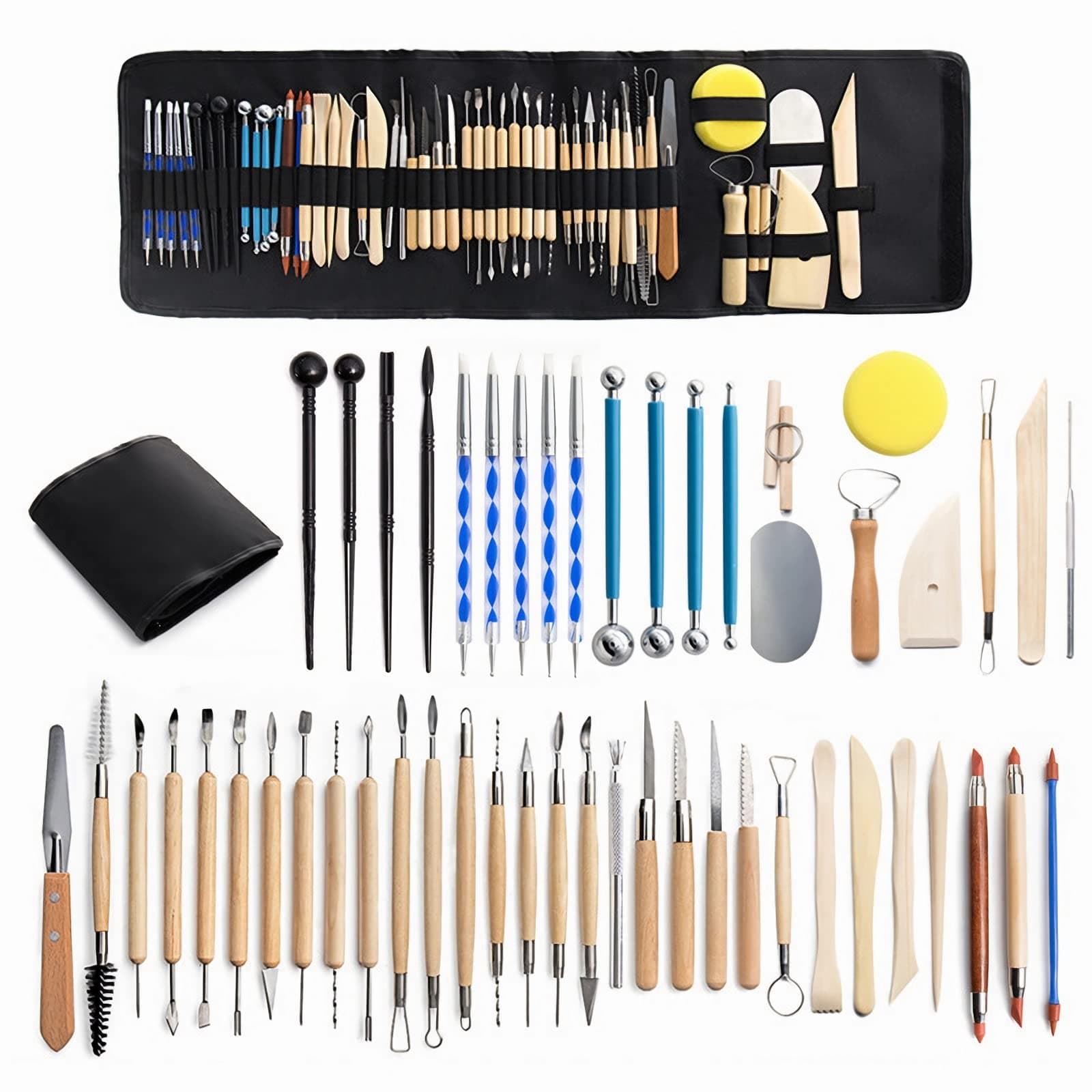 Clay Tools 52PCS Pottery Tools Clay Sculpting Tools Polymer Clay Tools Kit Ceramic Tools for DIY Handcraft Modeling Clay Carving Tools Set