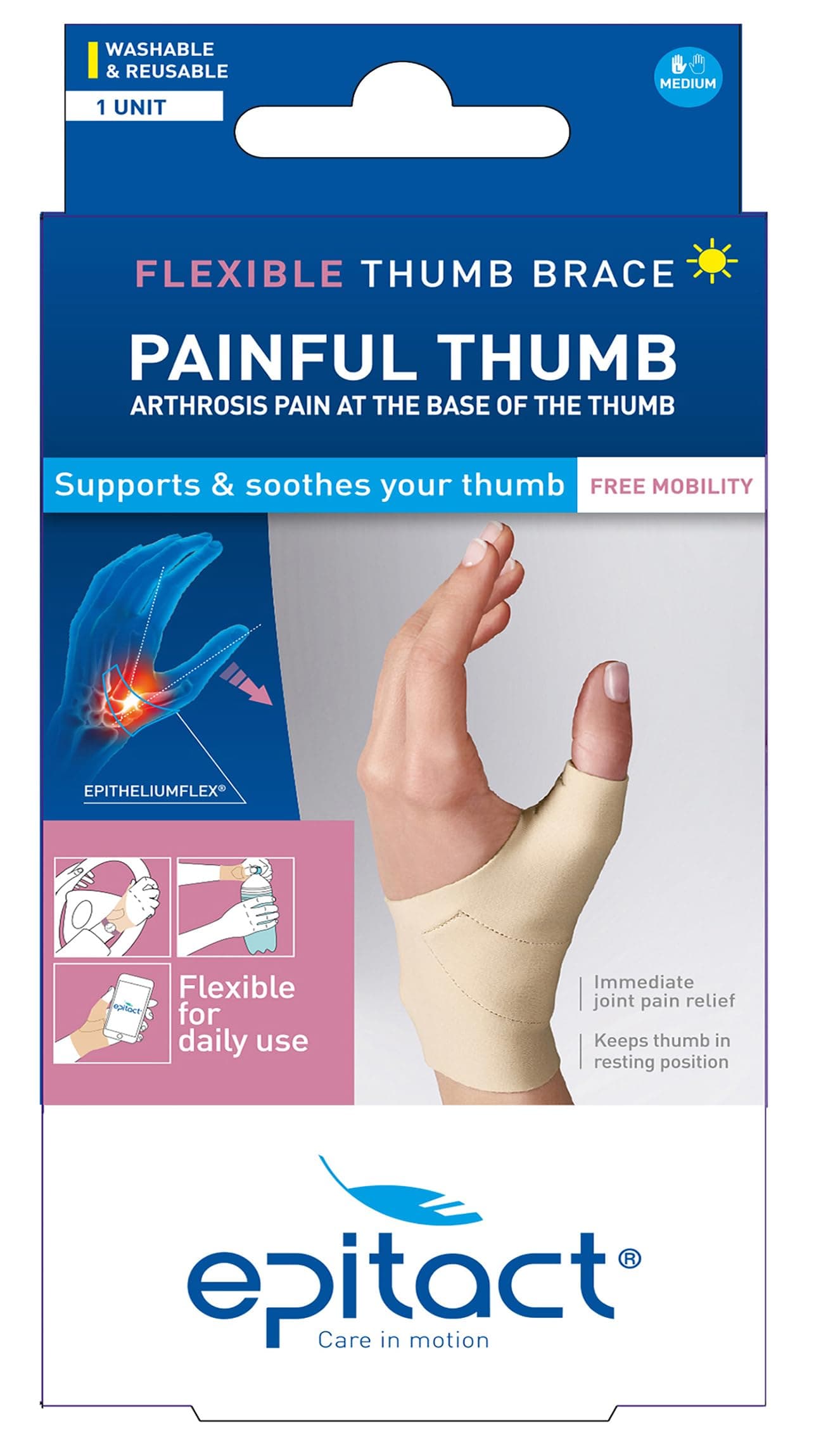 Flexible Day Thumb Brace For Painful Thumbs - Right Hand - Size S