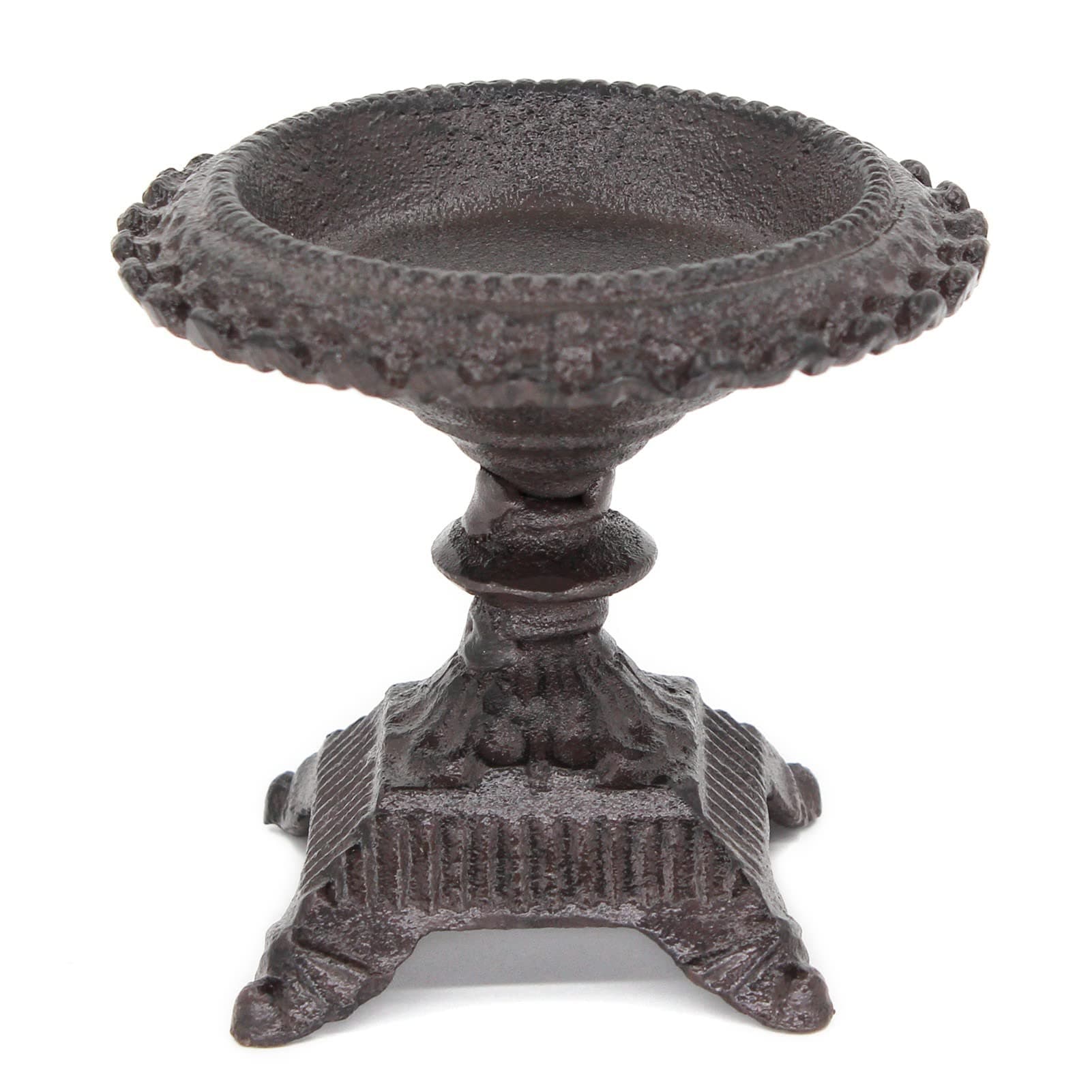 Rustic Cast Iron Candle Holder, Short Candle Stand for Pillar, Tealight, Votive, and Ball Candles (Brown)