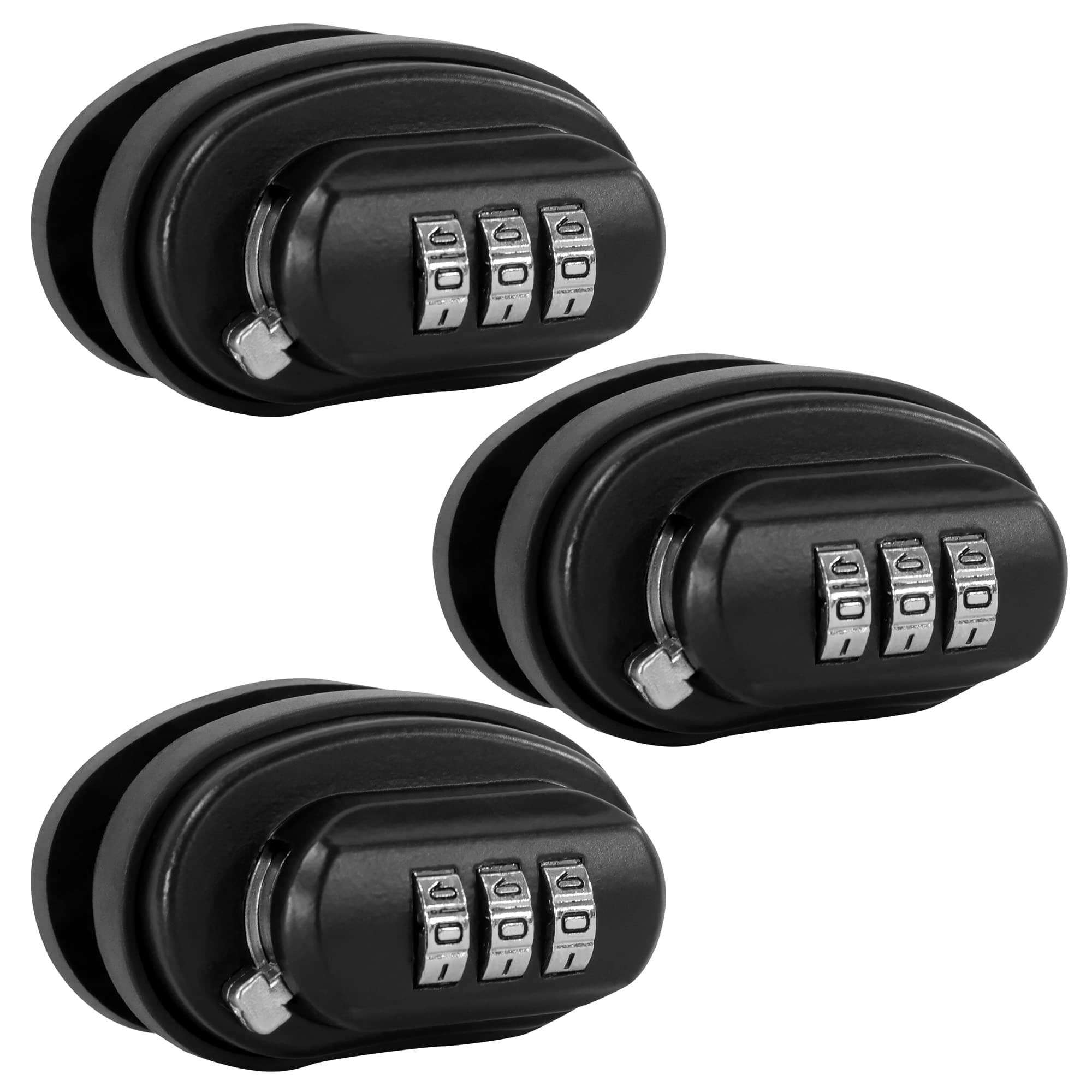 INNOVATEX Gun Trigger Lock Set Heavy-Duty 3 Digit Combination Lock for Handguns, Rifles, Pistols, Shotguns, and Firearms, Home and Travel Gun Safety Accessories, Solid Steel, 3-Pack