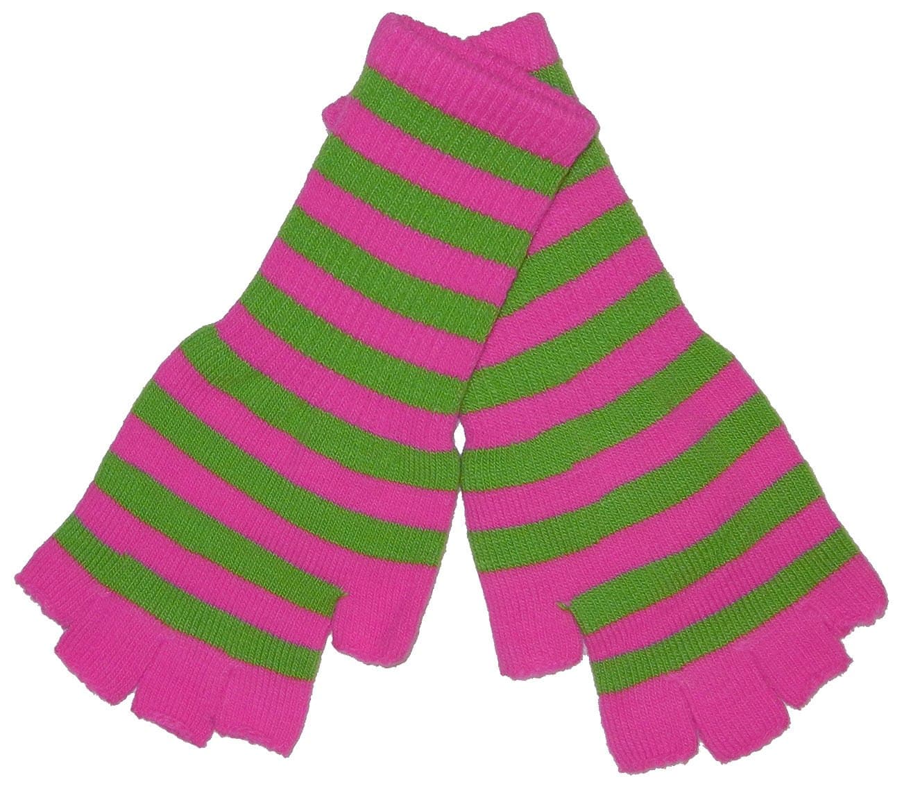 80s 90s 2000s Gothic Horror Punk Rock Emo Women's Striped Stripe Fingerless Knit Armwarmer Gloves