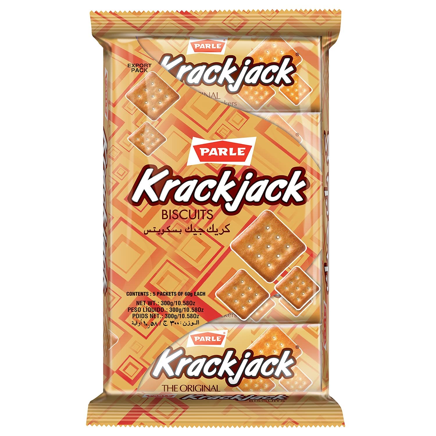 Parle Krack Jack, Biscuits, 60 Gm, Pack Of 5