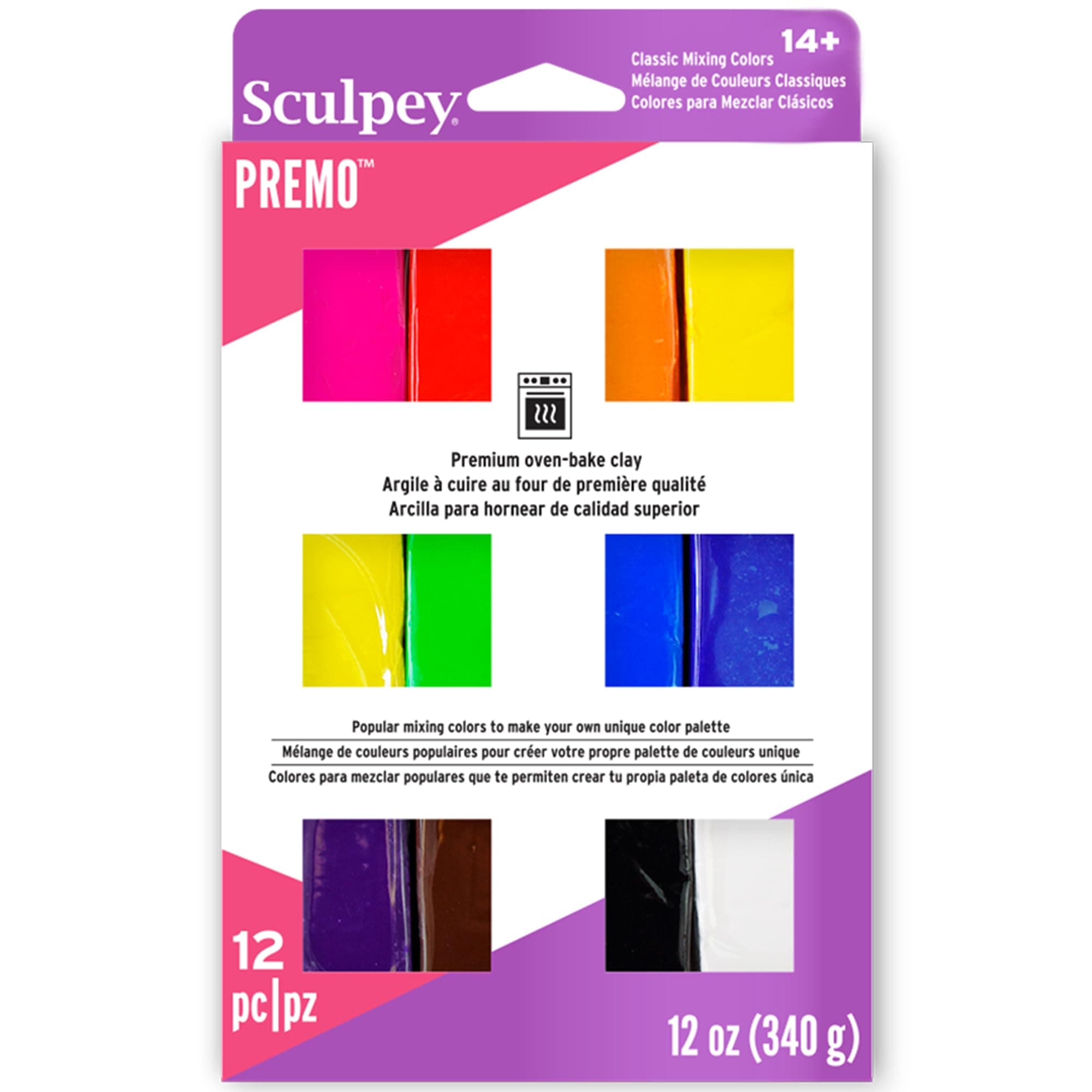 Sculpey Polyform Premo Multipack, 1-Ounce, Classic, 12-Pack