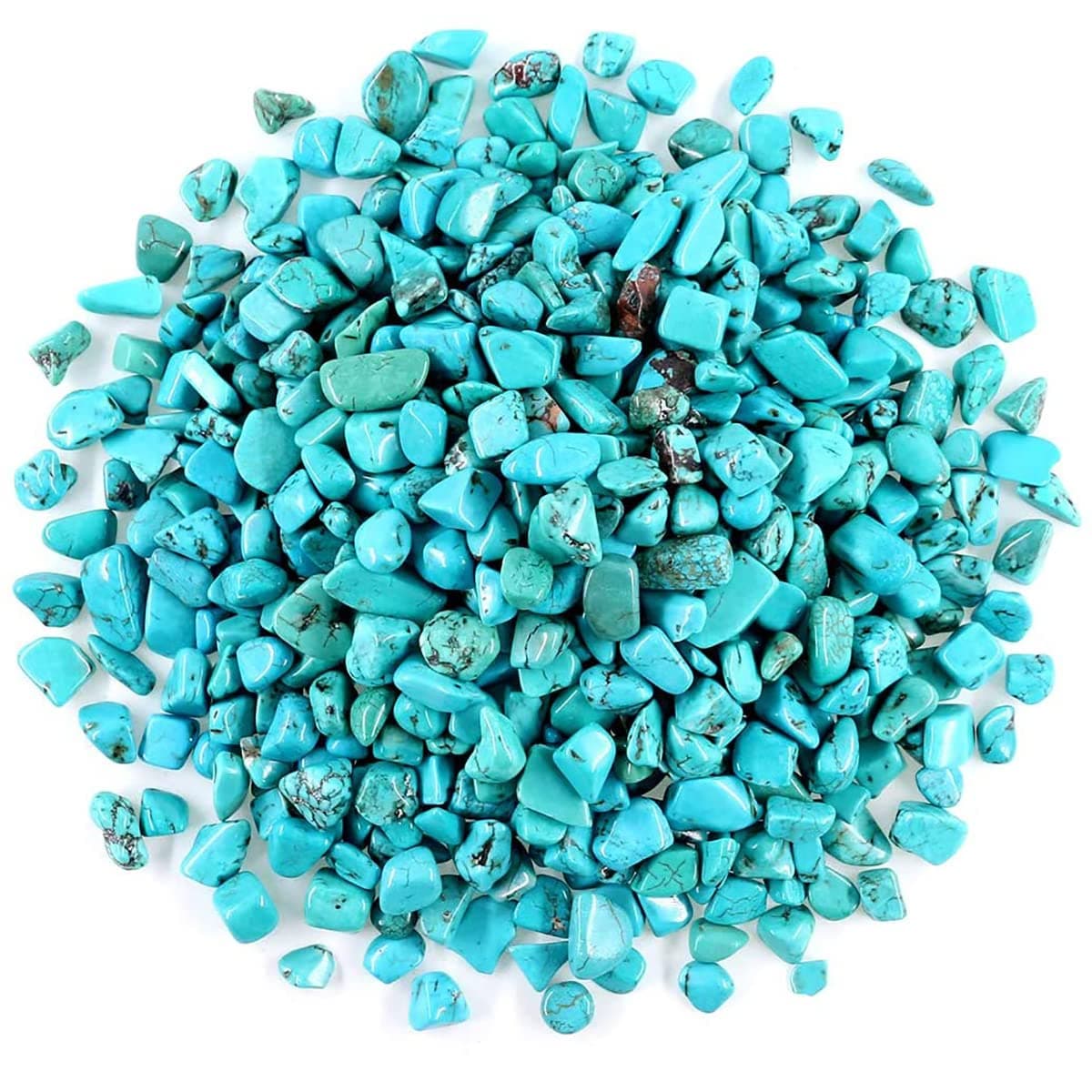 1 Lb (460 g) Decorative Quartz Pebbles Irregular Shaped Turquoise Stones Small Tumbled Chip Gravel Crushed Gemstone Pieces Natural Green Crystal for Handicrafts/Home Decoration