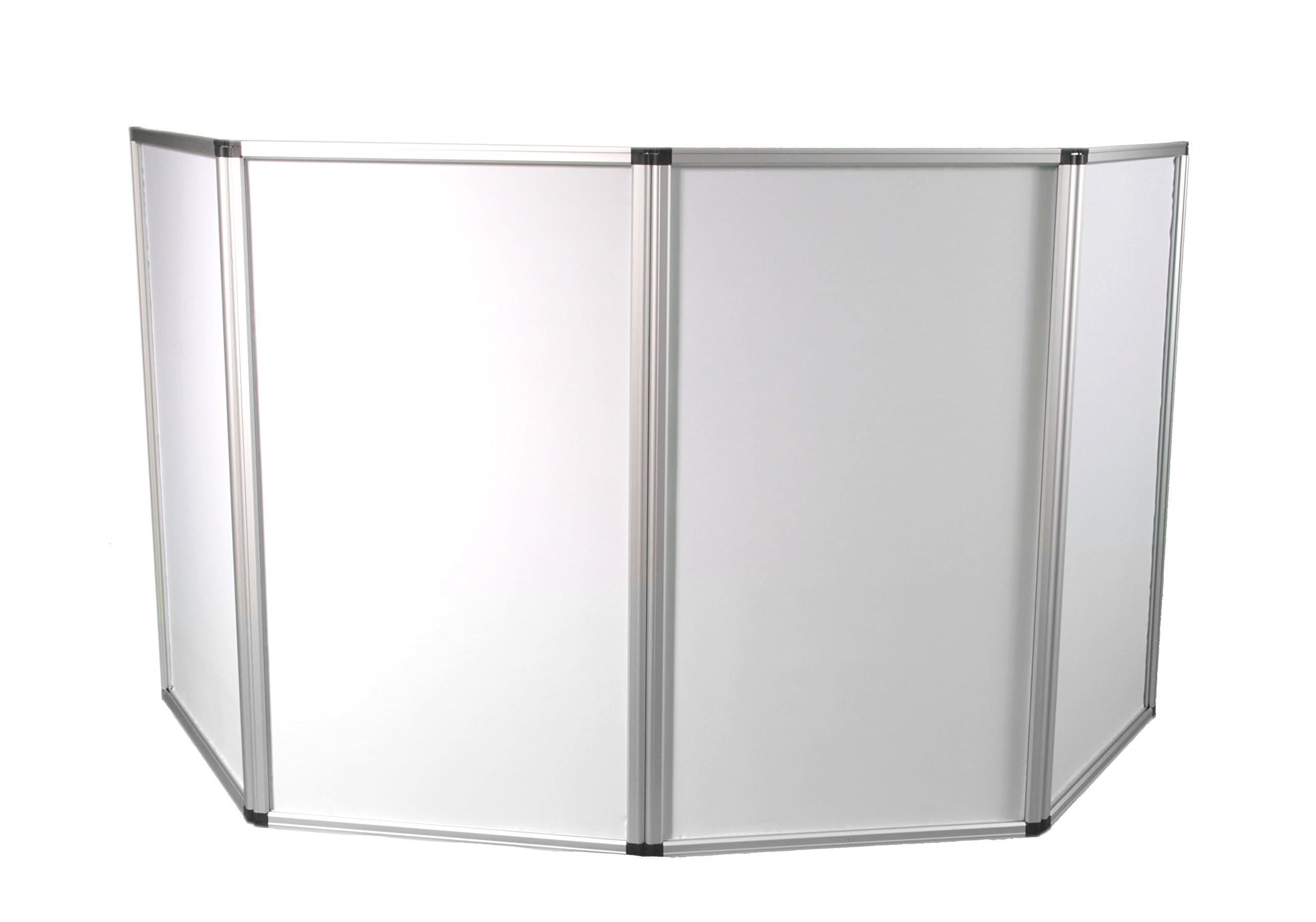 JMAZ Event Facade Booth Adjustable Size Lightweight Aluminum Frame Dj Booth, 4 Detachable Sections, Washable Scrim with Heavy Duty Carrying Bag and Screw Driver, White