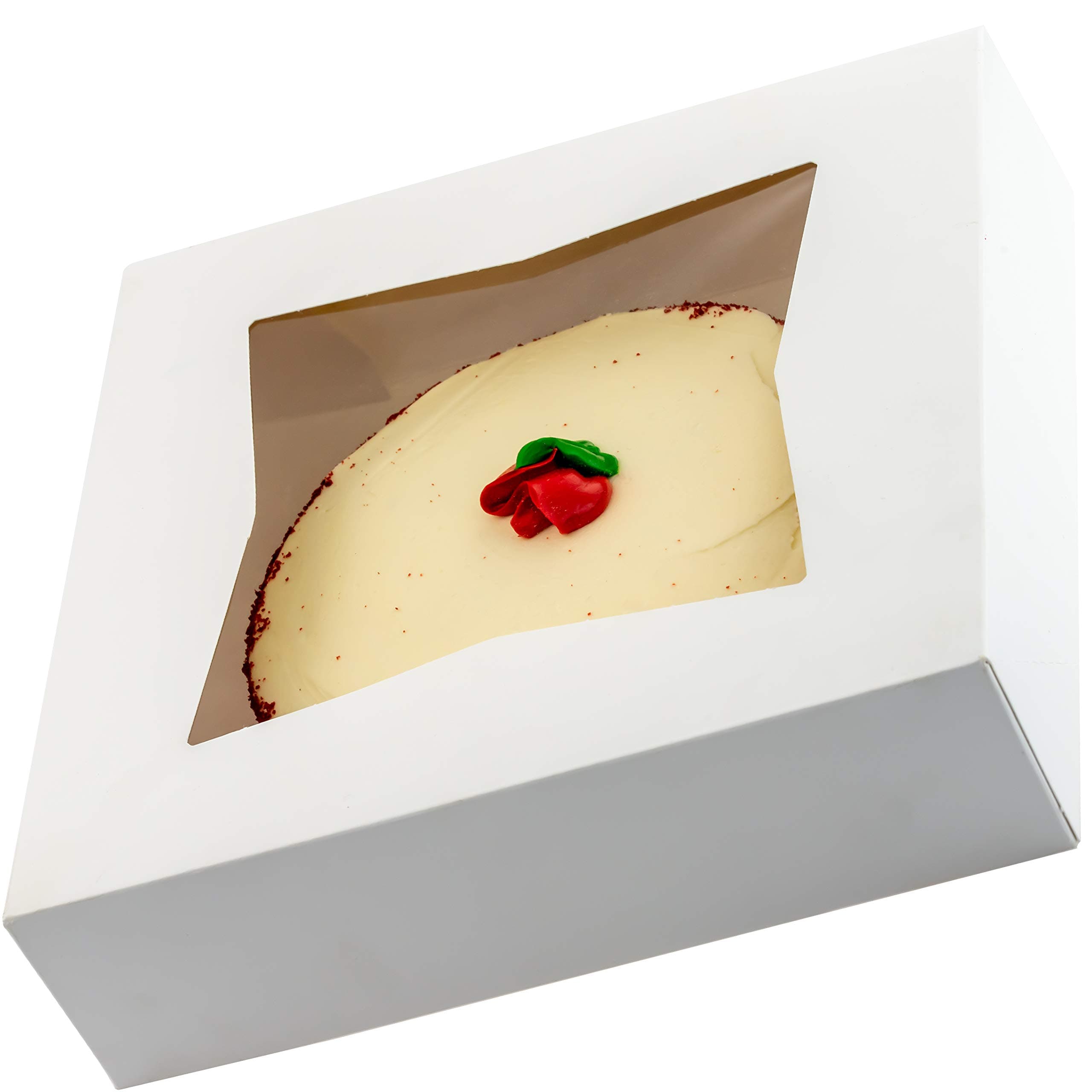 Gourmet 10in White Bakery Box 1 Pack/SINGLE BOX. Cute Window Display for Pies, Cakes, Cupcakes, Pastries. Transport Baked Goods With a Sturdy Carrier. Give Sweet Holiday Gifts at Work or School
