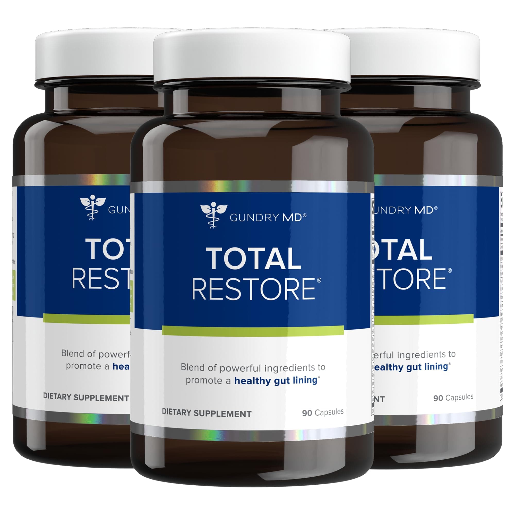 Gundry MD Total Restore Gut Lining Support, Digestive Supplement for Gastrointestinal Wellness, Gut Health Supplement, Gut Health for Women and Men, 90 Capsules (3)