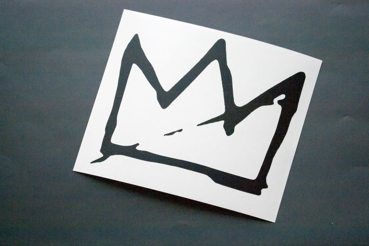 Basquiat crown decal/removable laptop sticker/car windshield decal