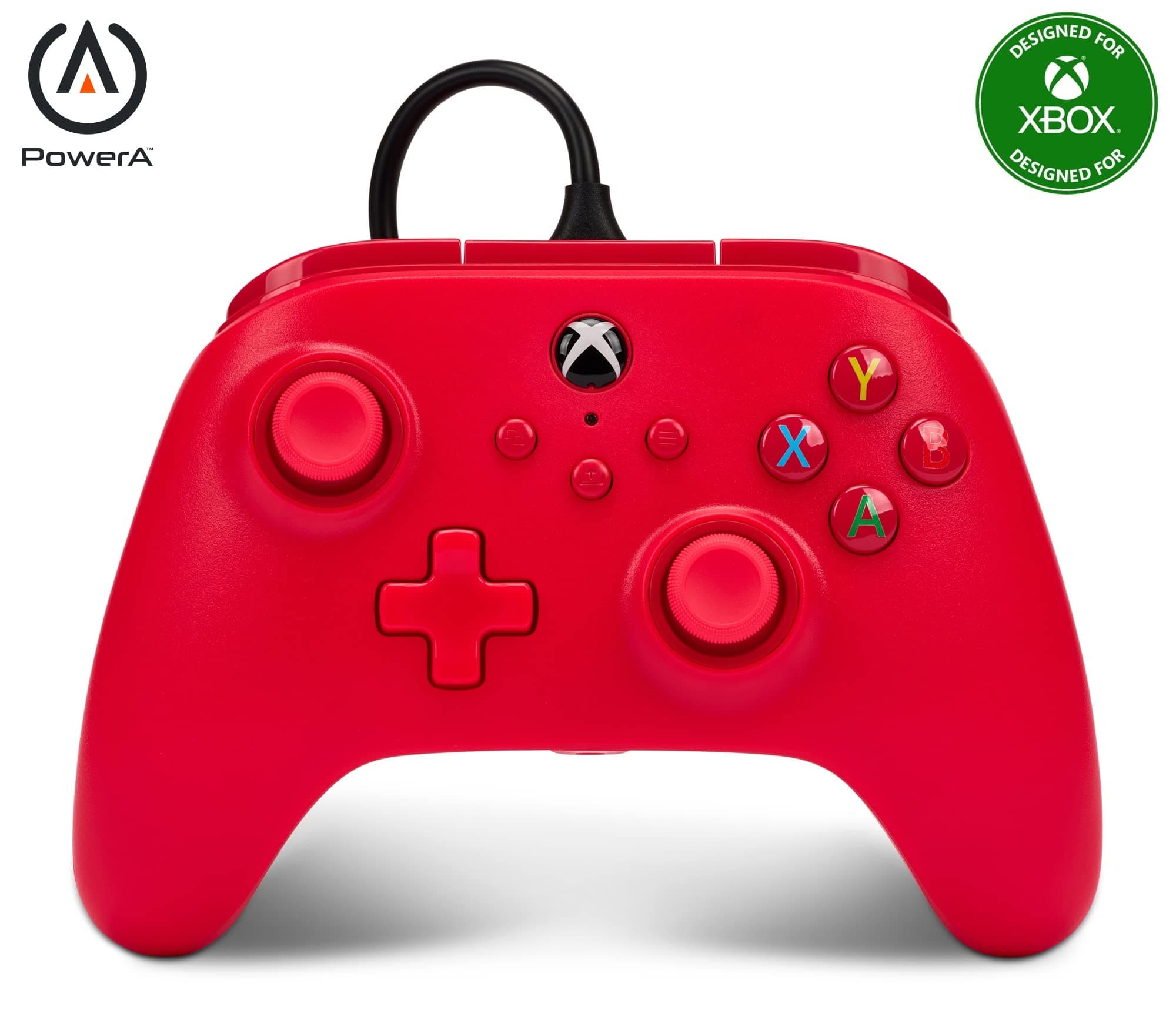 PowerA Wired Gaming Controller for Xbox Series X/S, Xbox One, PC, Windows 10/11, Red (Officially Licensed)