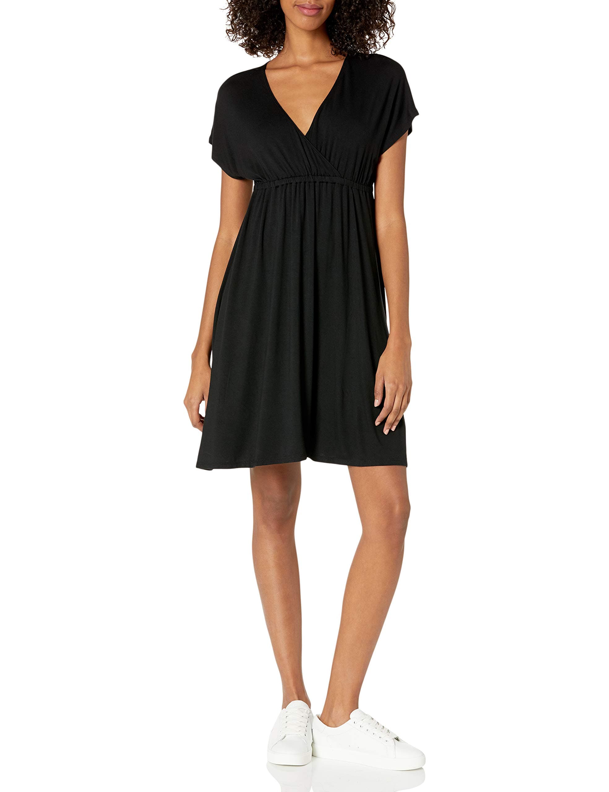 Amazon Essentials Women's Surplice V Neck Swing Dress (Available in Plus Size)