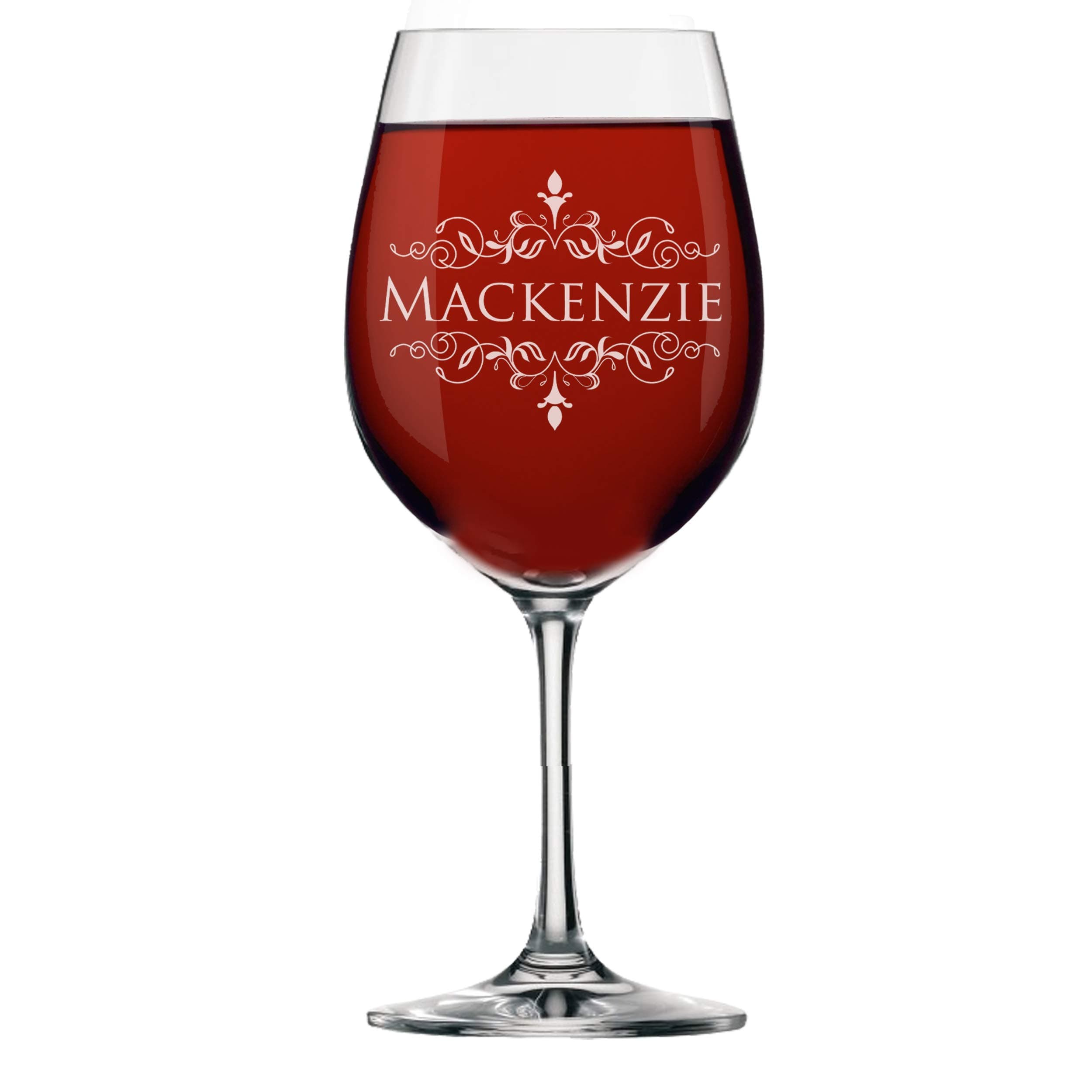 Personalized 16oz Wine Glass with Stem - Custom Engraved with Any Name and Initial