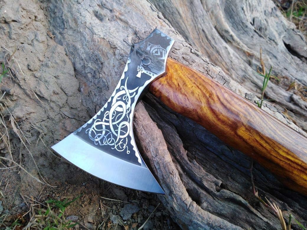 viking axe sale, engraved axe,TOMAHAWK BEARDED AXE 14'' long