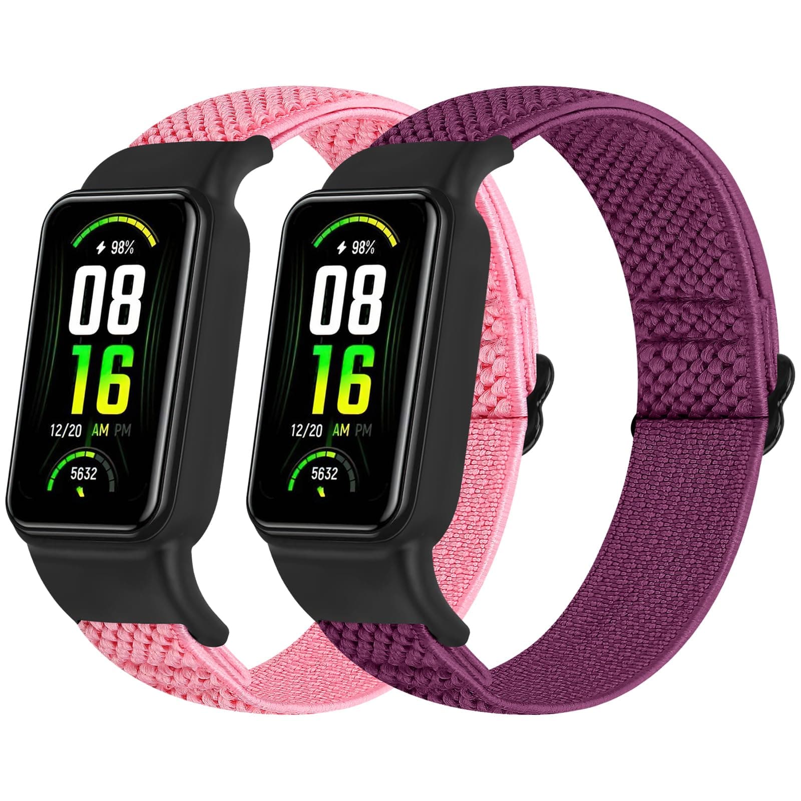 Solo Loop Elastic Nylon Bands Only Compatible with Amazfit Band 7 Straps,Soft Adjustable Stretchy Sport Replacement Strap for Amazfit Band 7 for Men Women