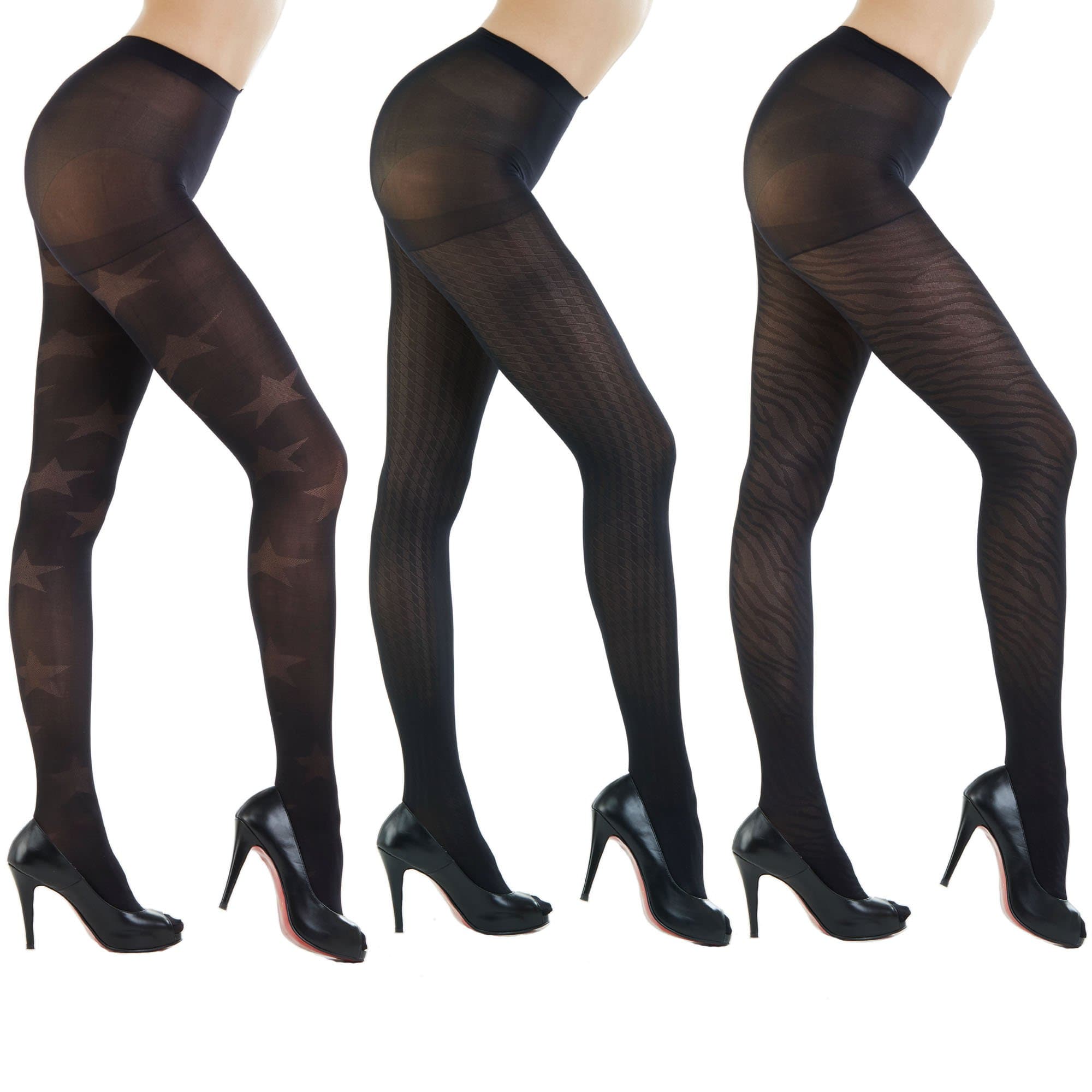 Women's Patterned Footed Tights Pantyhose 3pair or 2pair