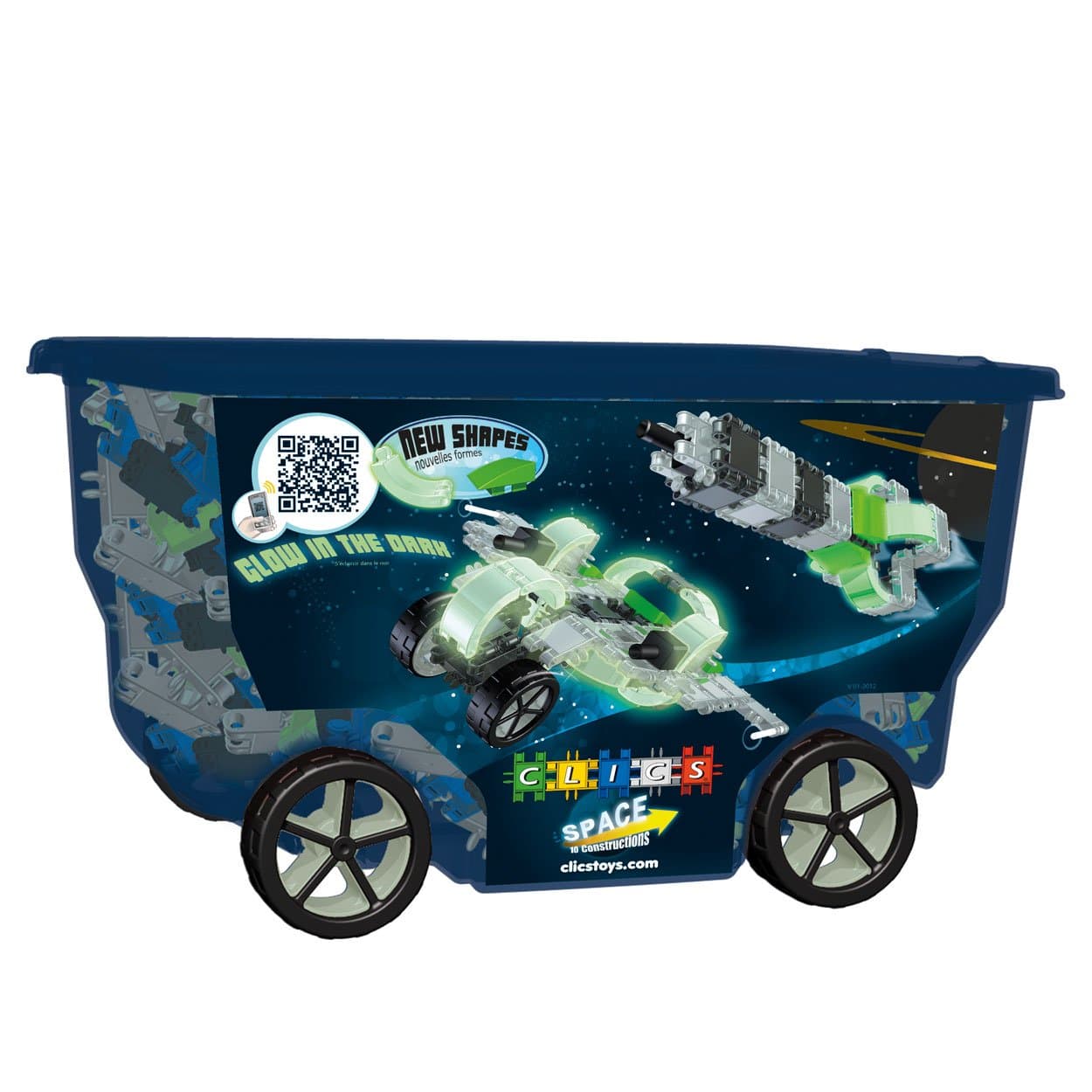 CLICS TOYS Space Rollerbox Toy, 400-Piece