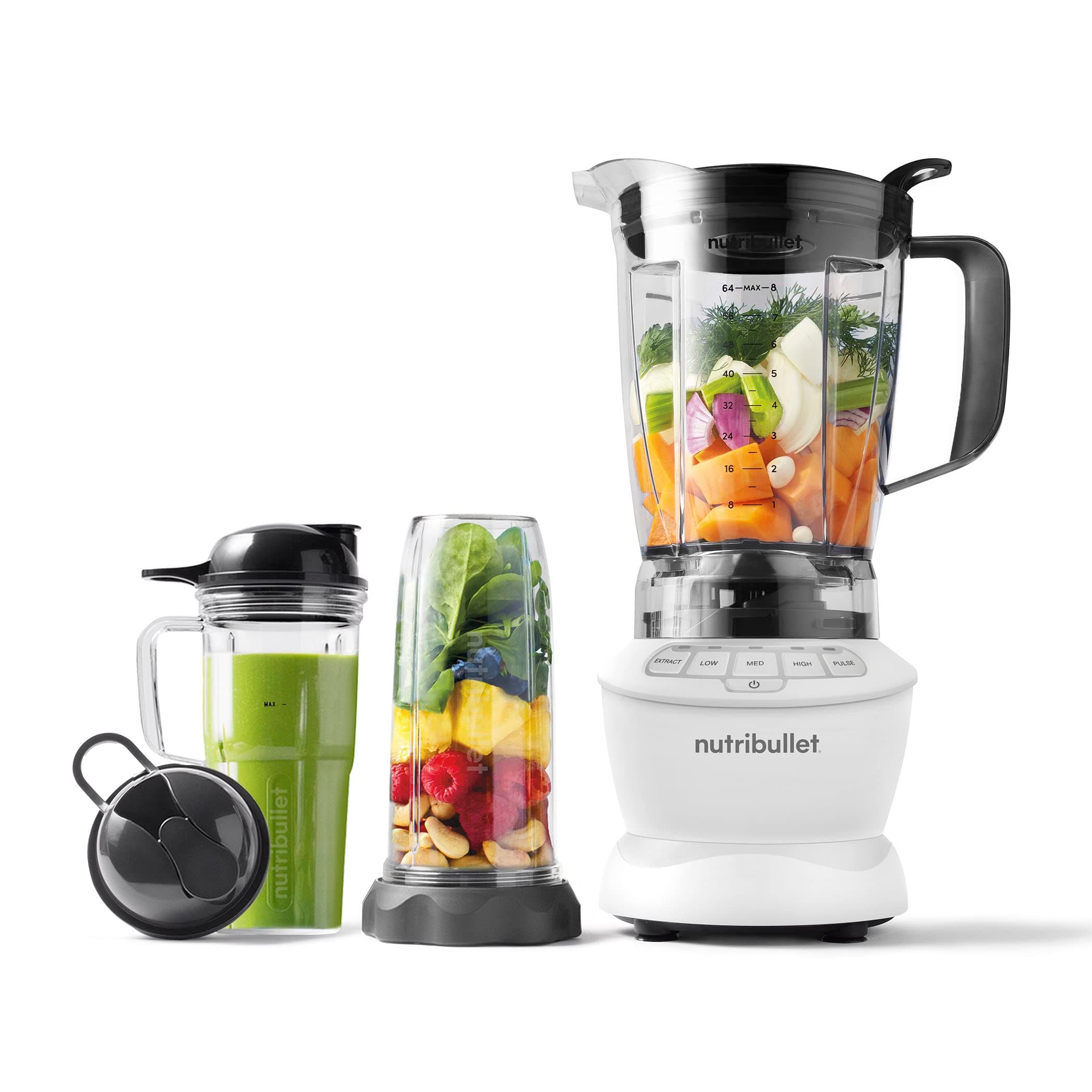 Full-Size Blender Combo 1200W –Matte White