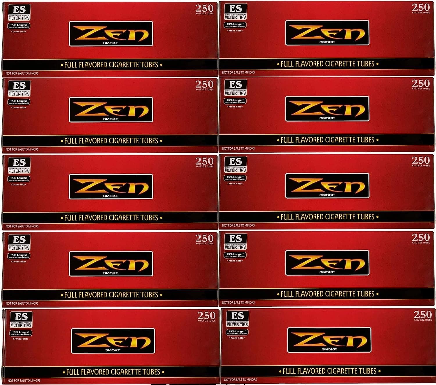 King Size Full Flavor Cigarette Tubes - 10 Boxes