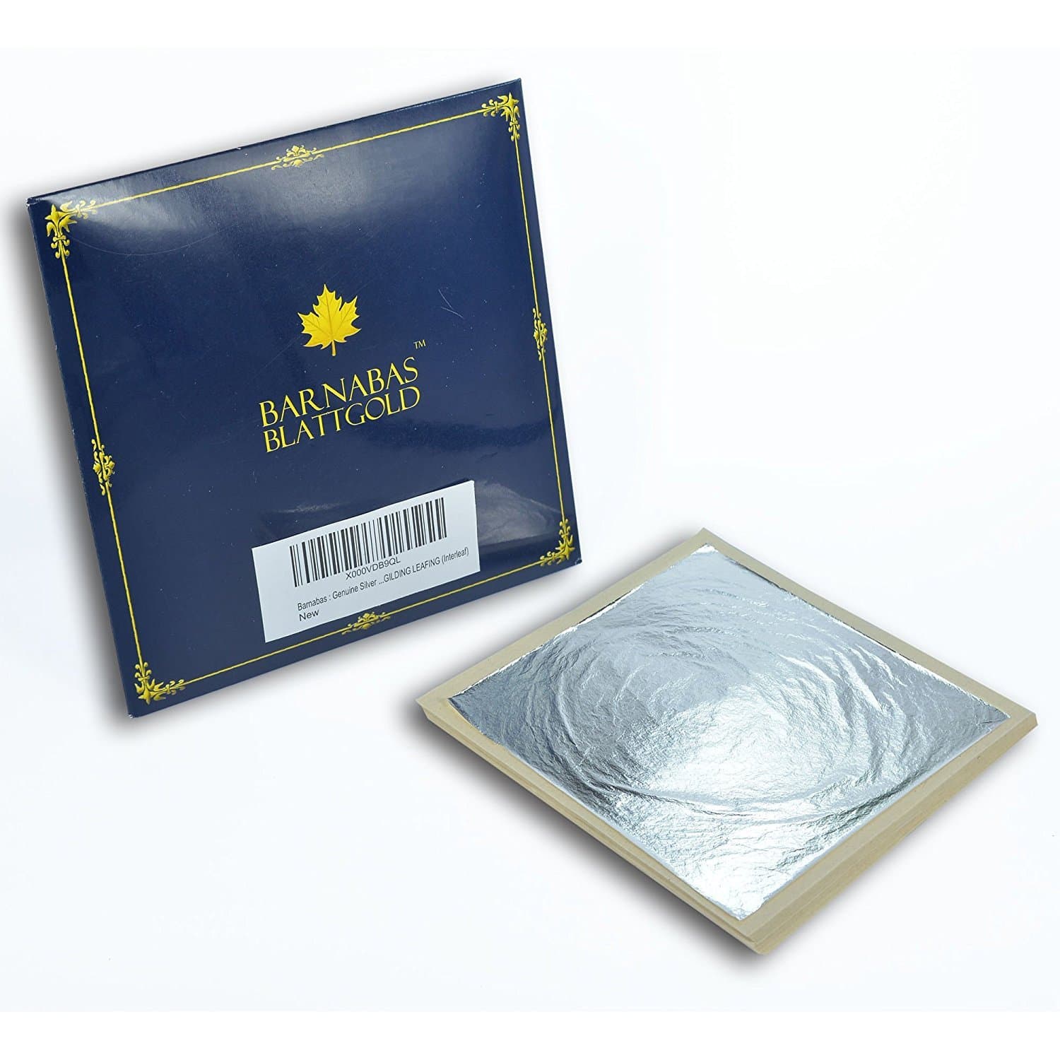 BARNABAS BLATTGOLD Genuine Silver Leaf Sheets - - 4.4 inches - 100 Sheets - Loose Leaf Interleaf