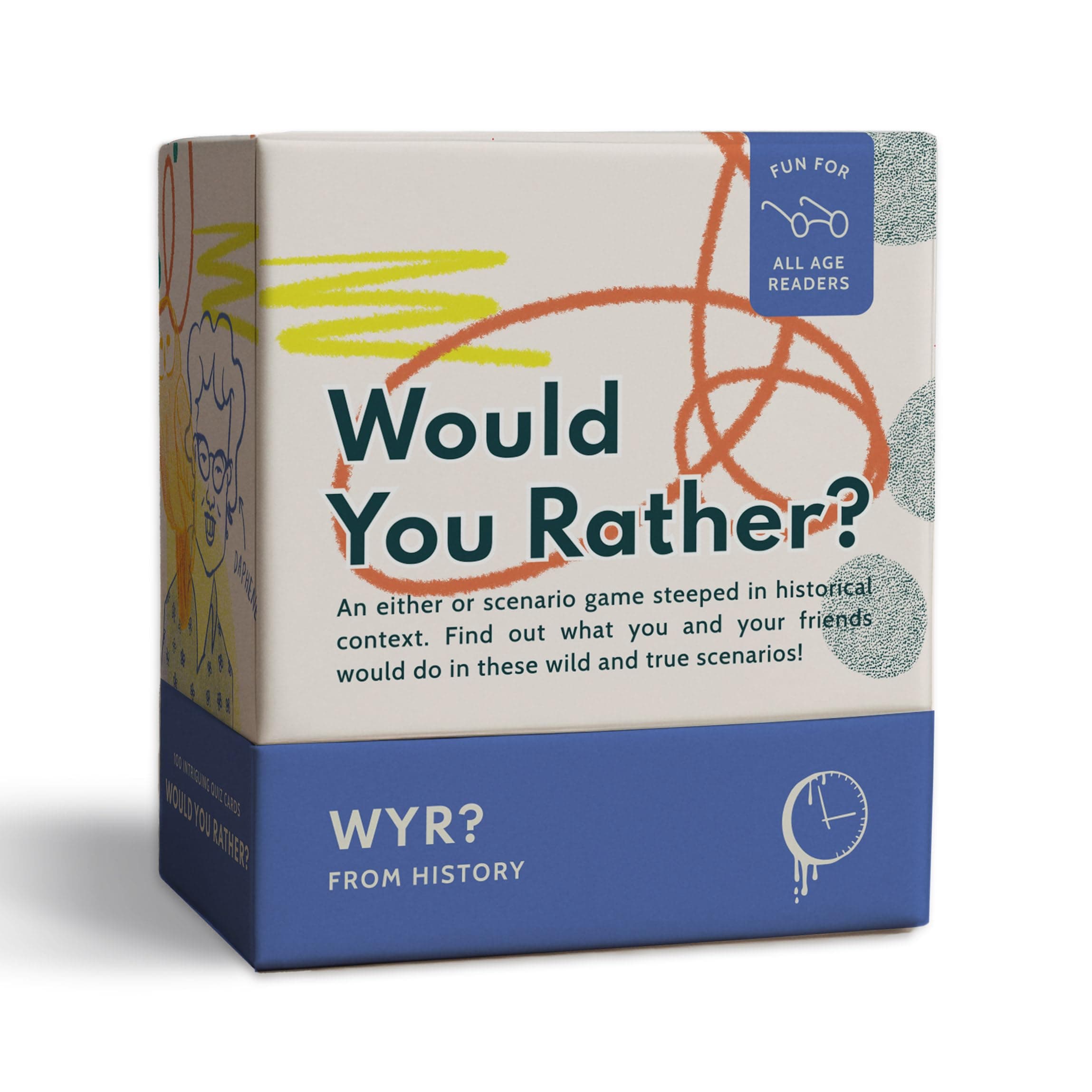 Fun Fact Co. Would You Rather Card Game: History Edition, 100 Conversation Starter Cards, Party Games for Adults & Kids, Family Game Night Ages 10+
