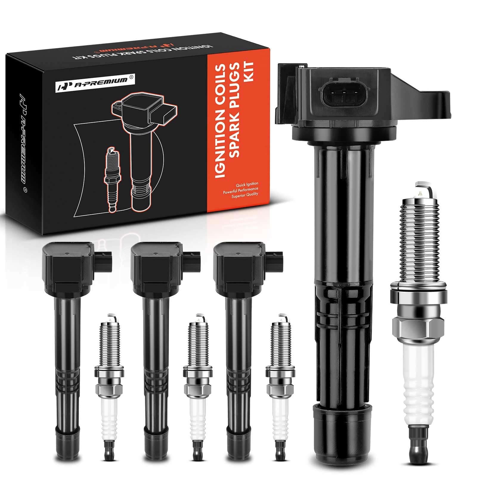 Set of 4 Ignition Coil Pack and Iridium Spark Plugs Compatible with Honda Accord 2013-2017, CR-V CRV 2015-2019 & Acura TLX 2015-2020, ILX 2016-2020, L4 2.4L