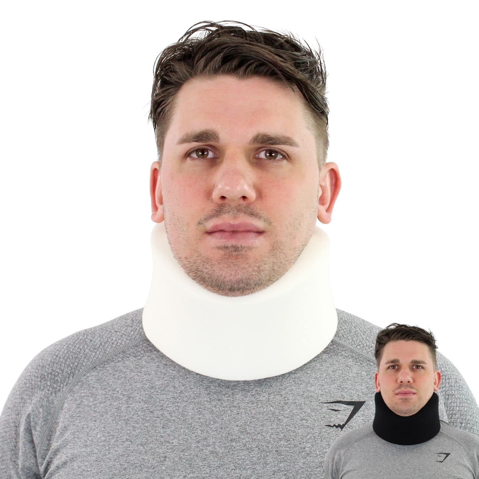 Solace Bracing Perfect Fit Neck Support (2 Colours) - British Made & NHS Supplied Stabilising Neck Collar - #1 Cervical Neck Brace for Pain & Pressure Relief Day or Night - White, Size 15 (22" x 3.5")