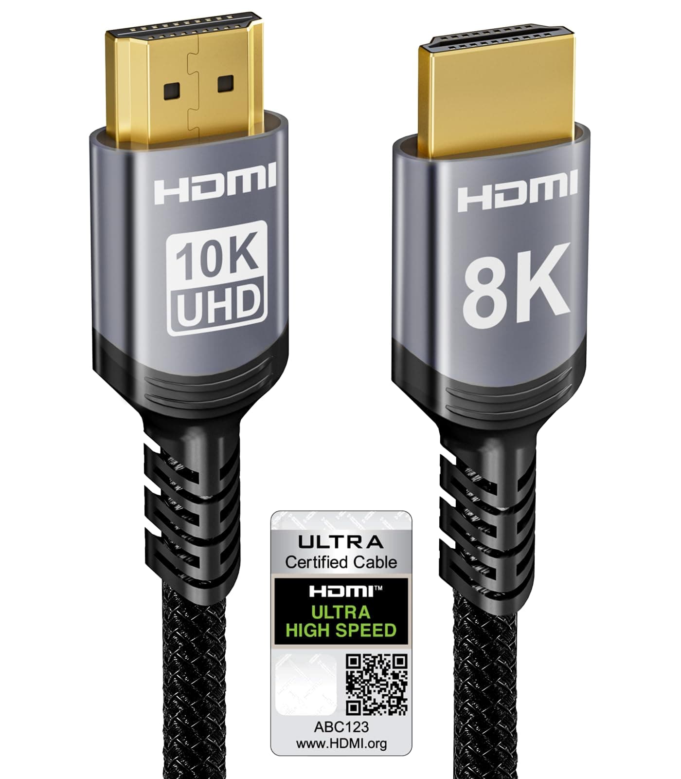 10K 8K 4K HDMI 2.1 Cable 1M, Certified 48Gbps Ultra High Speed HDMI® Cable 0.01ms 4K 240Hz 165Hz 120Hz 8K 60Hz eARC Netflix HDCP 2.3 2.2 DTS:X HDR10+ TV Monitor Projector Roku Sky-Q